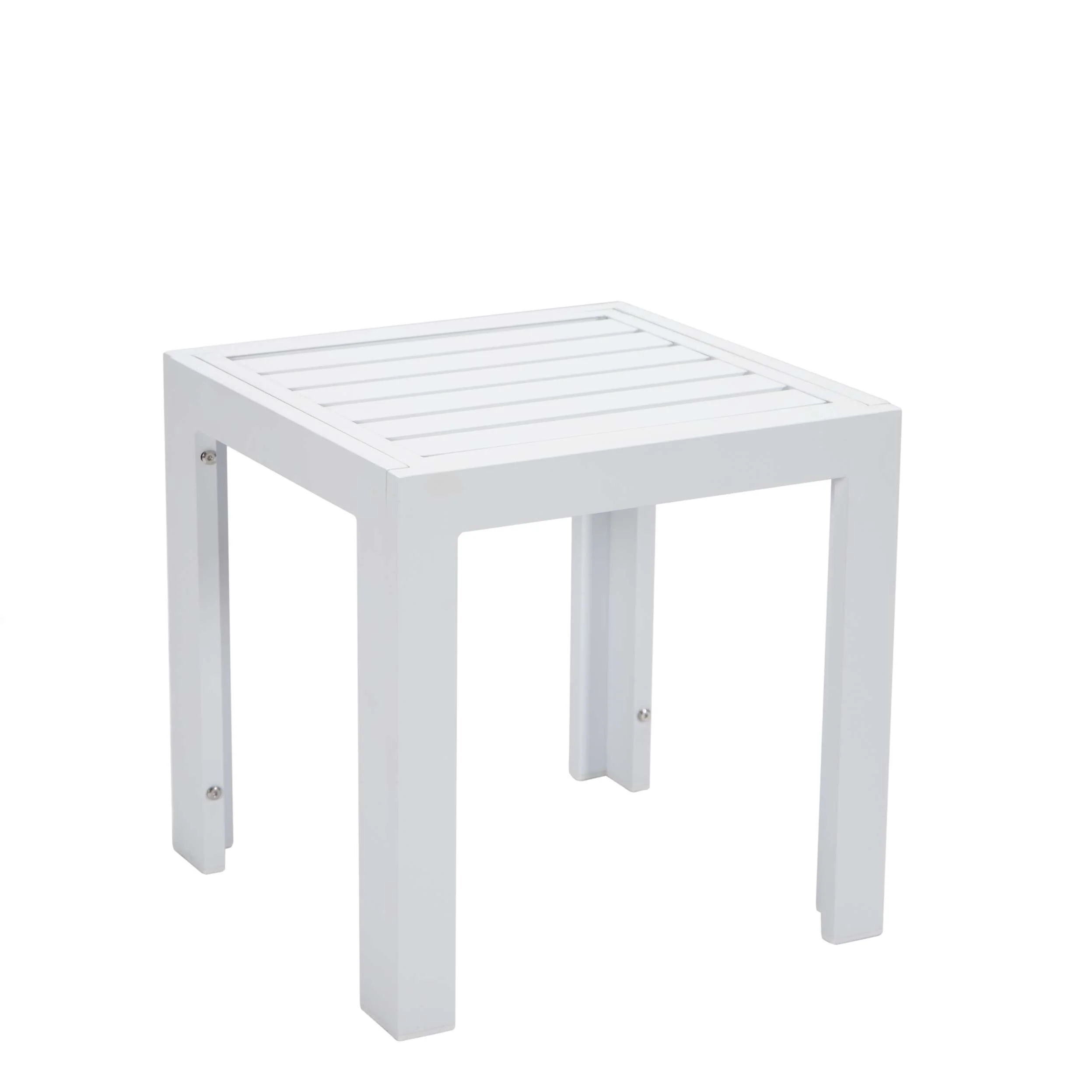 LeisureMod Chelsea Modern Outdoor White Chaise Lounge Chair Set of 2 With Side Table & Cushions - Image 8