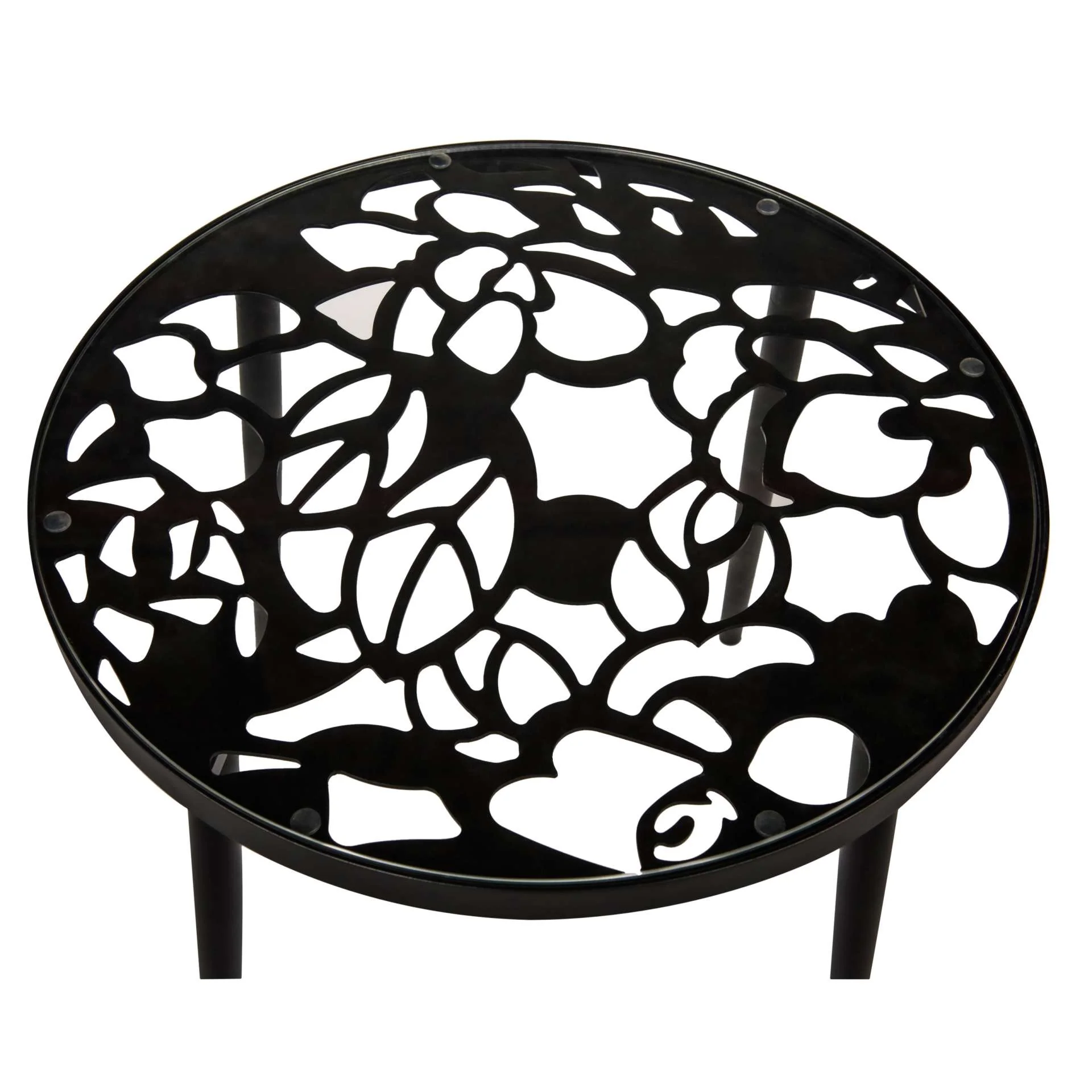LeisureMod Devon Mid-Century Modern 3-Piece Aluminum Outdoor Patio Dining Set with Tempered Glass Top Table and 2 Stackable
- DT20CBL - Image 5