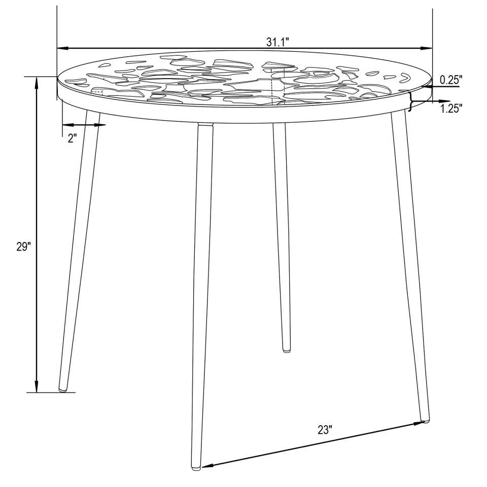 LeisureMod Devon Mid-Century Modern 5-Piece Aluminum Outdoor Patio Dining Set with Tempered Glass Top Table and 4 Stackable
 - DT31C4BL - Image 51