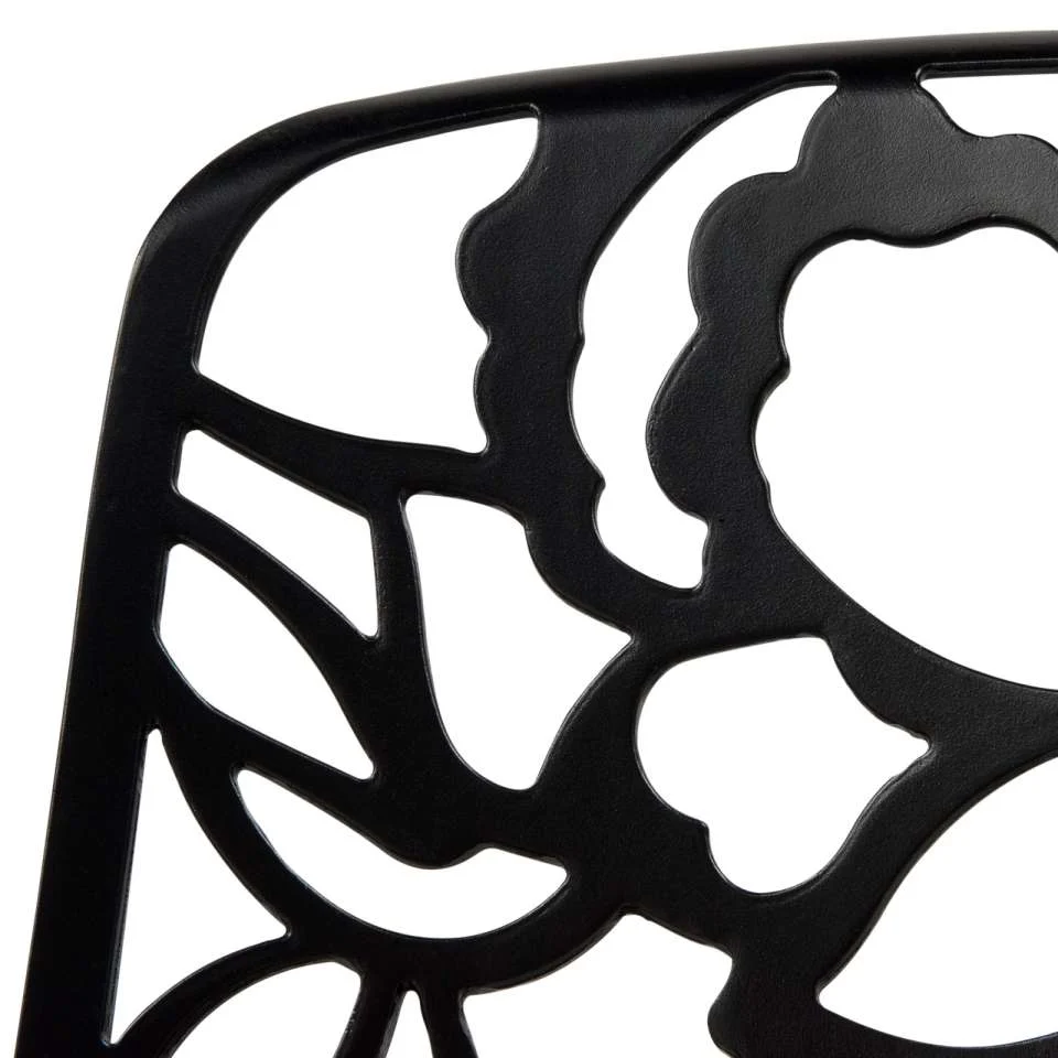 LeisureMod Devon Mid-Century Modern 7-Piece Aluminum Outdoor Patio Dining Set with Tempered Glass Top Table and 6 Stackable
 - DT48C6BL - Image 10