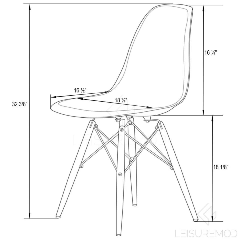 LeisureMod Dover Molded Side Chair with Acrylic Base - EPC19WBU - Image 6