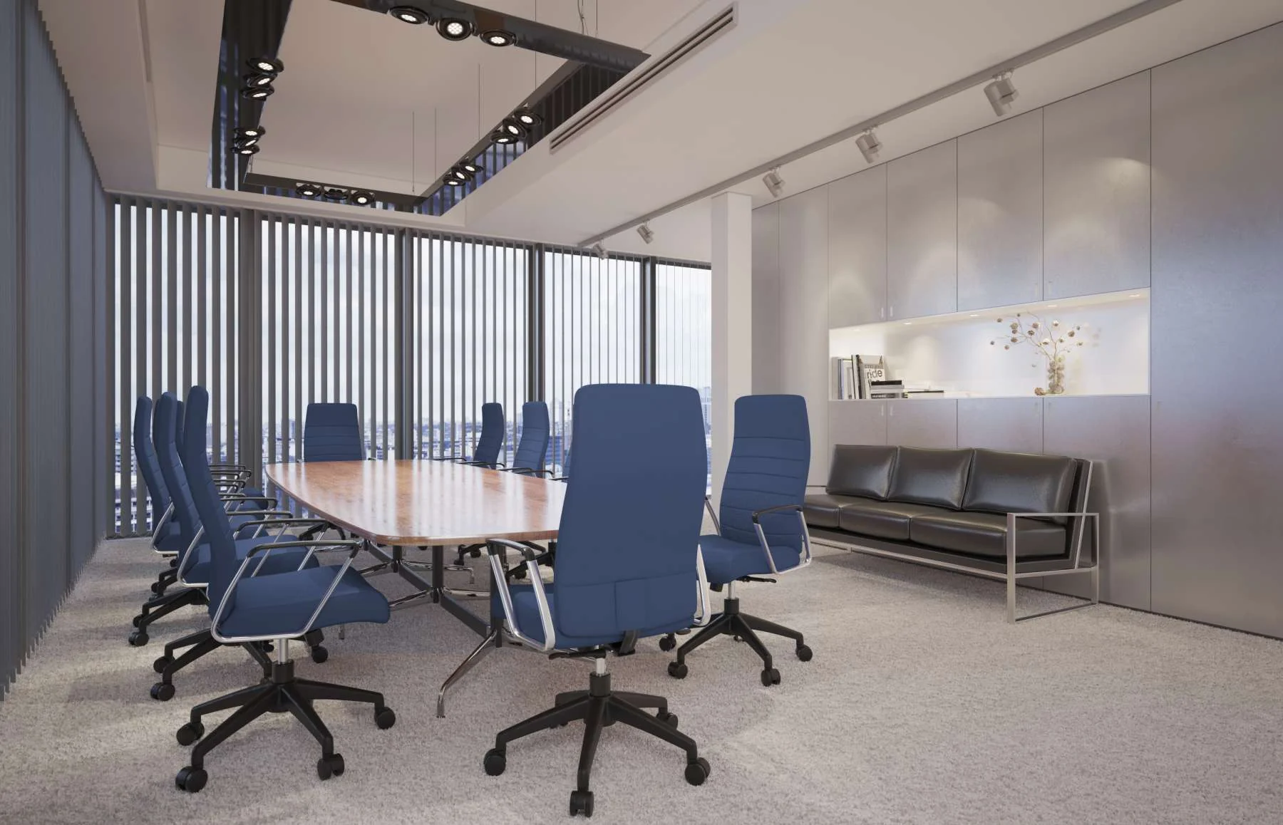 LeisureMod Hilton Modern High-Back Leather Office Chair