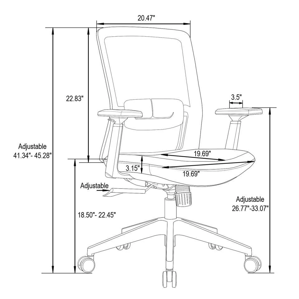 LeisureMod Ingram Modern  Office Task Chair with adjustable armrests - Image 16