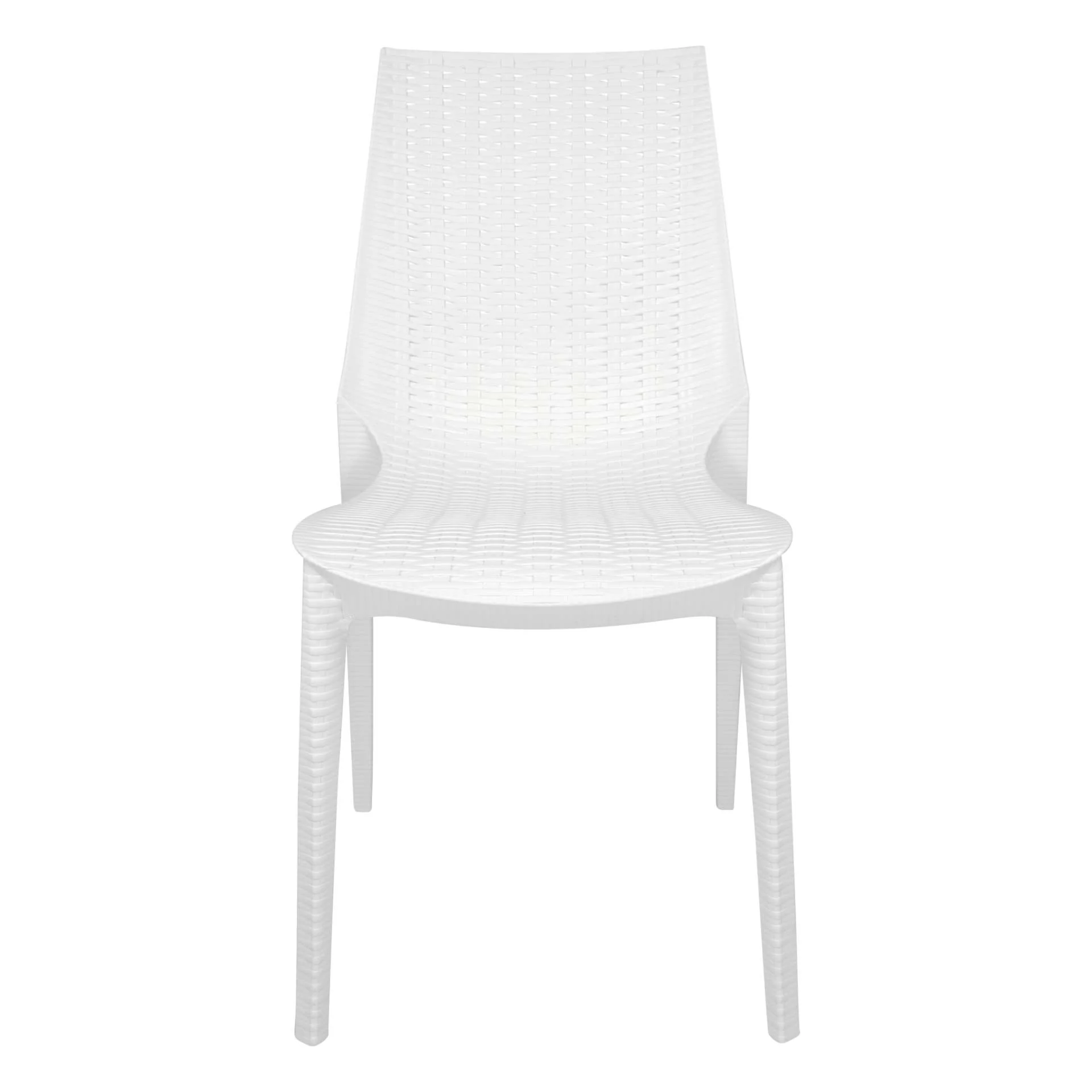 LeisureMod Kent Outdoor Patio Plastic Dining Chair, Set of 4 - KC19W4 - Image 6