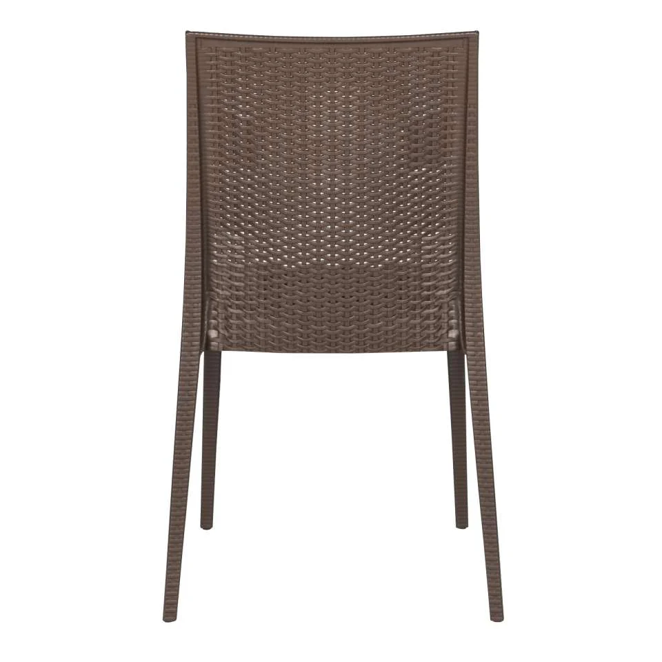 LeisureMod Mace 3-Piece Outdoor Dining Set with Plastic Square Table and 2 Stackable Chairs with Weave Design - Image 40