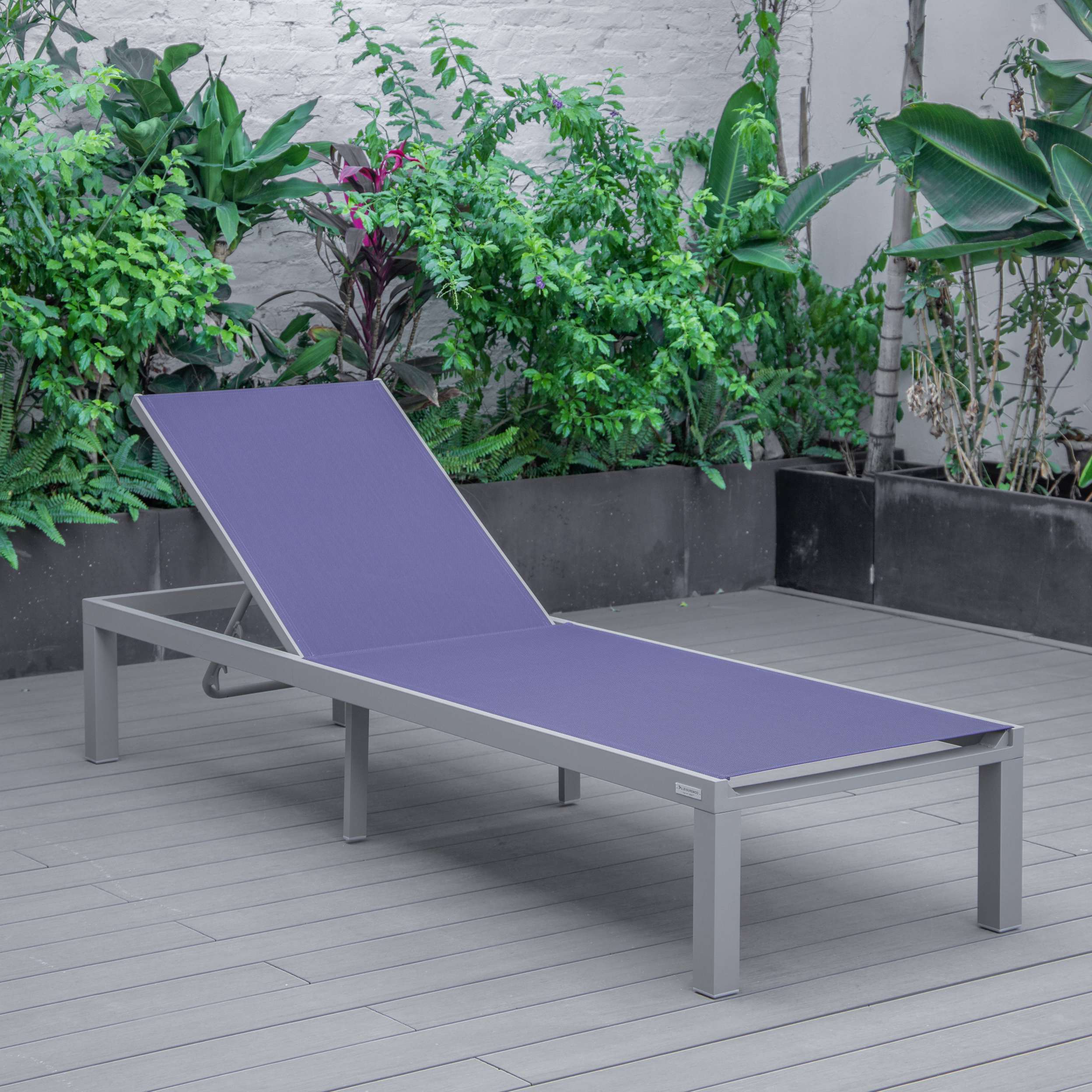 LeisureMod Marlin Modern Aluminum Outdoor Patio Chaise Lounge Chair Set of 2 - MLGRCF21-77BL2 - Image 108