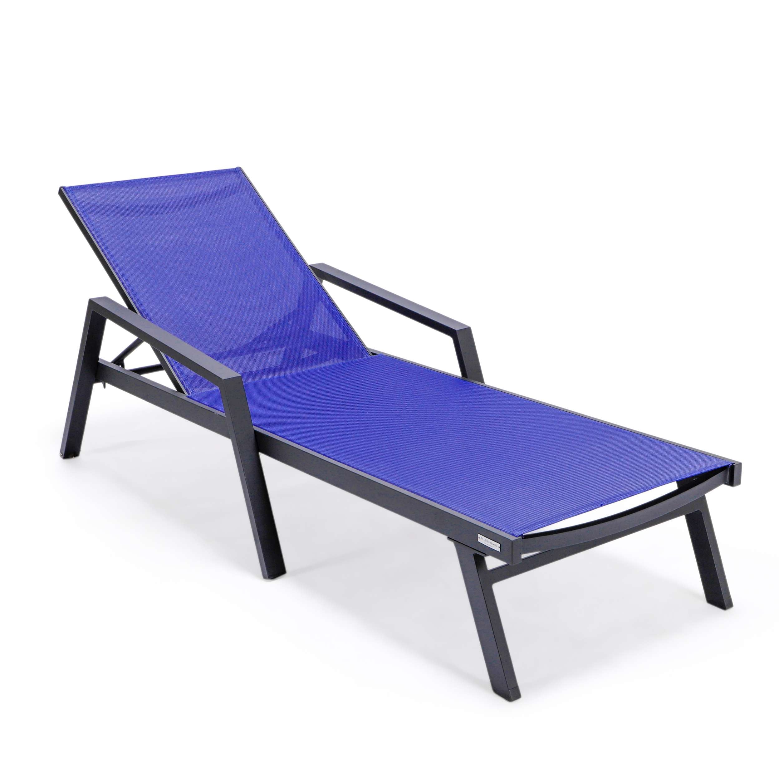 LeisureMod Marlin Modern Black Aluminum Outdoor Patio Chaise Lounge Chair - MLABLCF21-77BL - Image 102