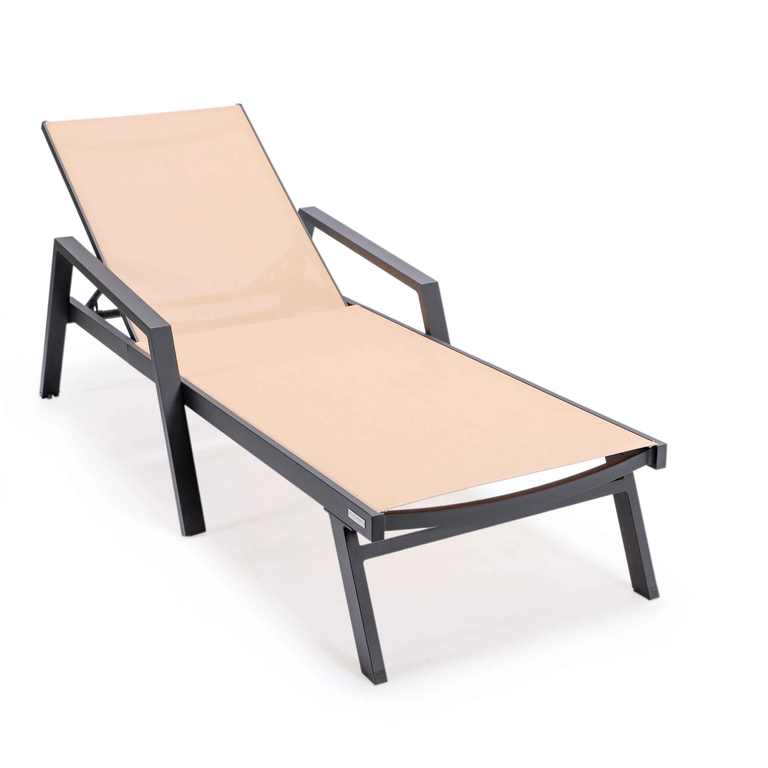 LeisureMod Marlin Modern Black Aluminum Outdoor Patio Chaise Lounge Chair - MLABLCF21-77BL - Image 73