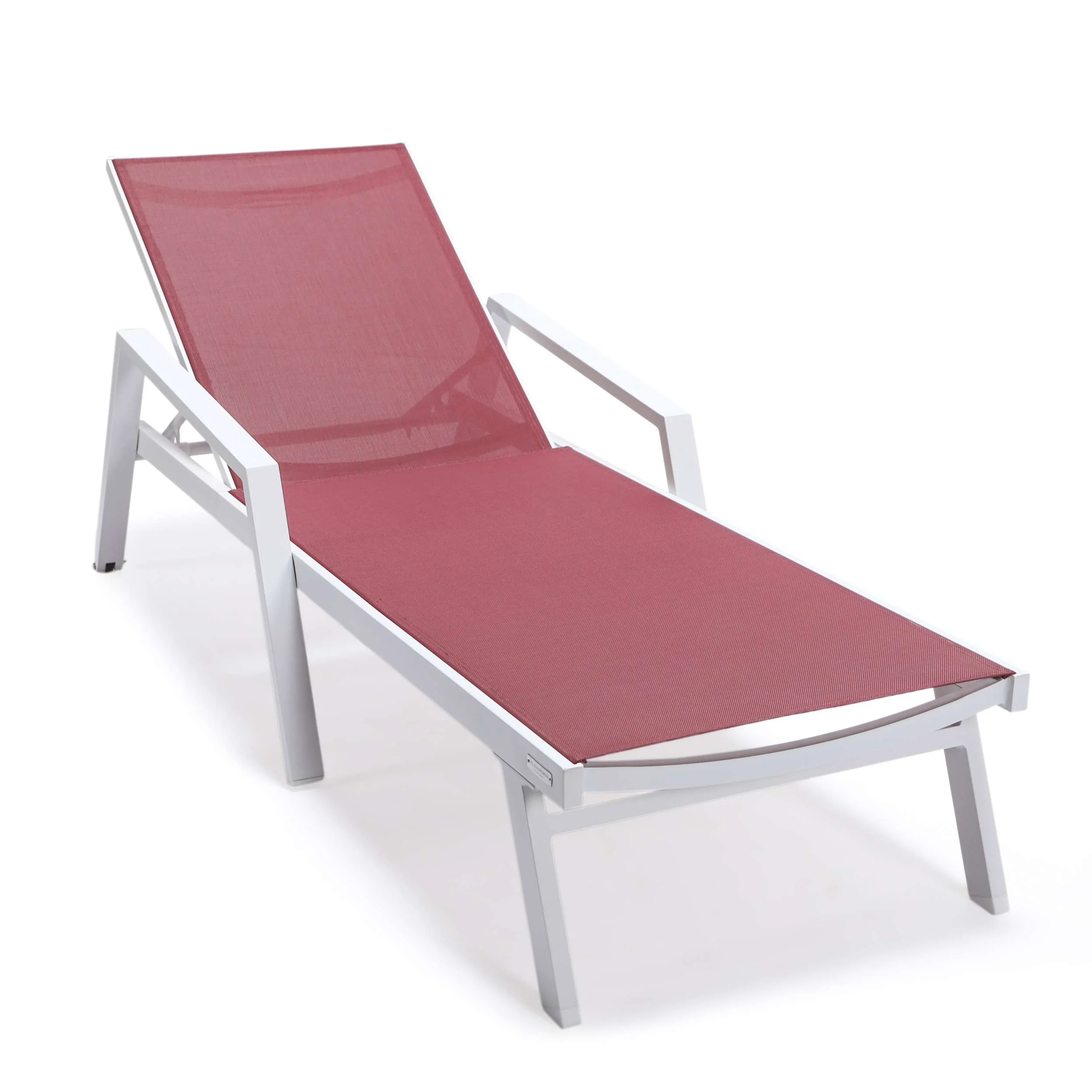 LeisureMod Marlin Modern White Aluminum Outdoor Patio Chaise Lounge Chair - MLAWCF21-77BL - Image 27