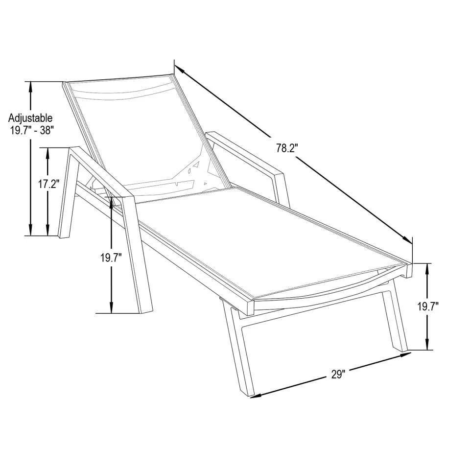 LeisureMod Marlin Modern White Aluminum Outdoor Patio Chaise Lounge Chair - MLAWCF21-77BL - Image 49