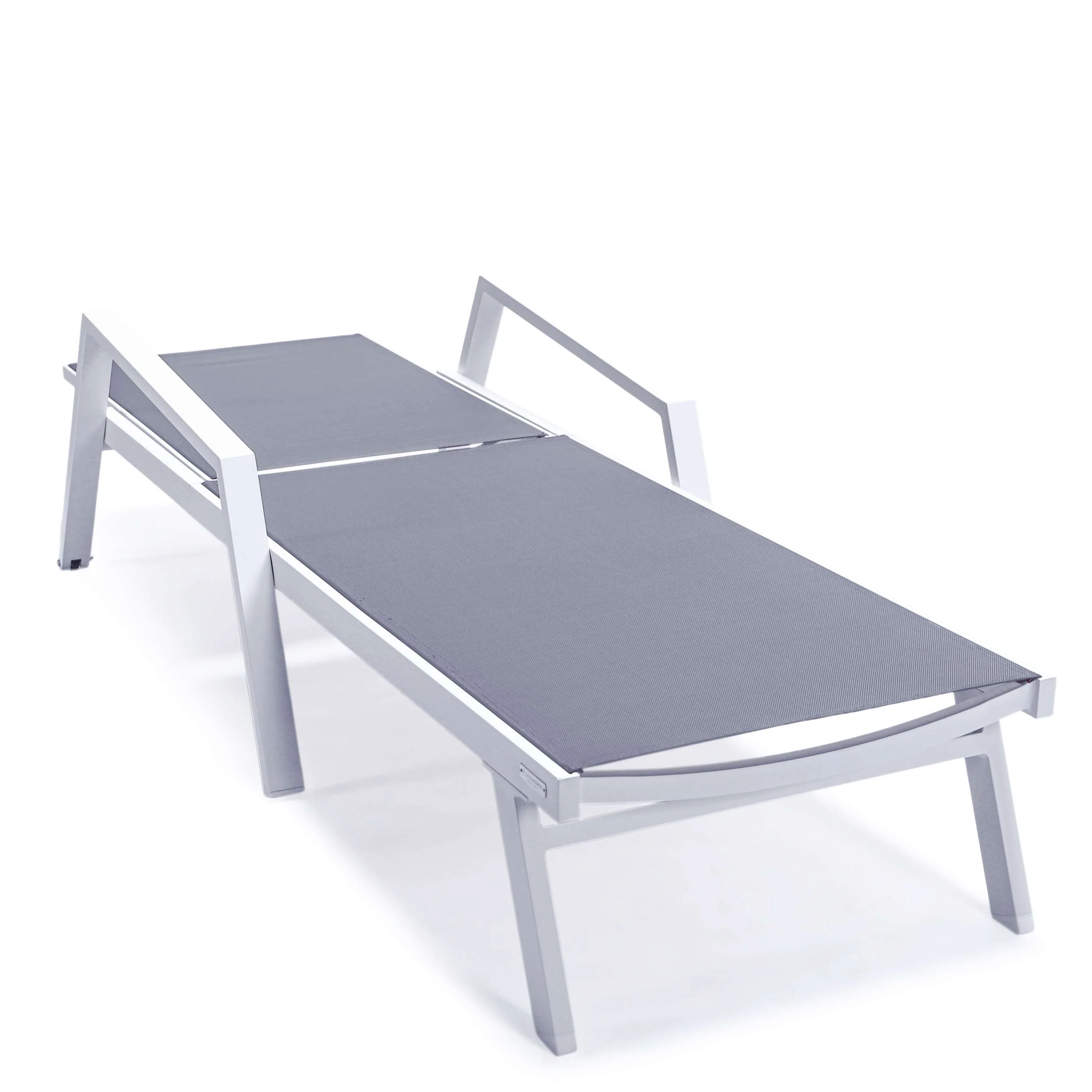 LeisureMod Marlin Modern White Aluminum Outdoor Patio Chaise Lounge Chair - MLAWCF21-77BL - Image 51
