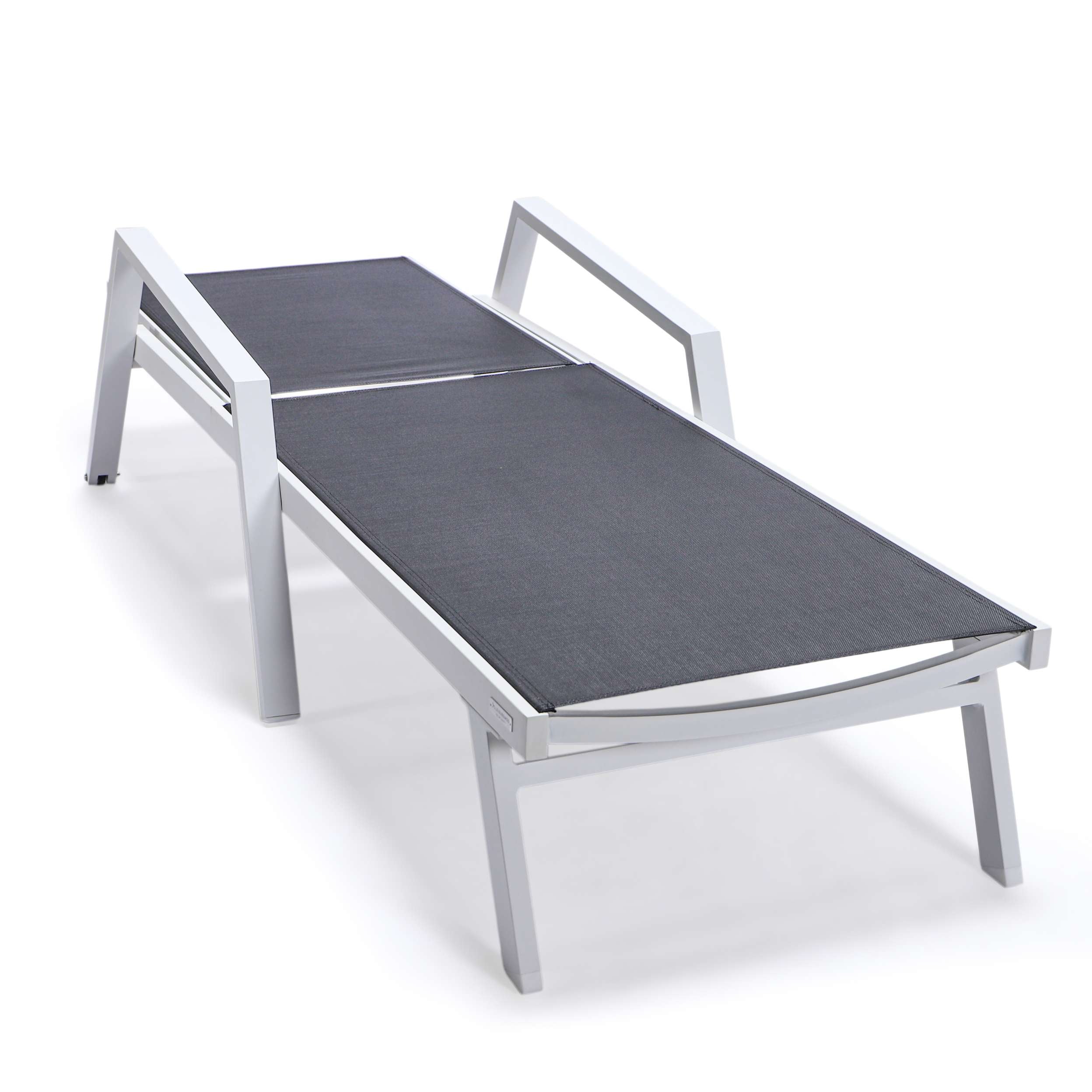 LeisureMod Marlin Modern White Aluminum Outdoor Patio Chaise Lounge Chair - MLAWCF21-77BL - Image 6