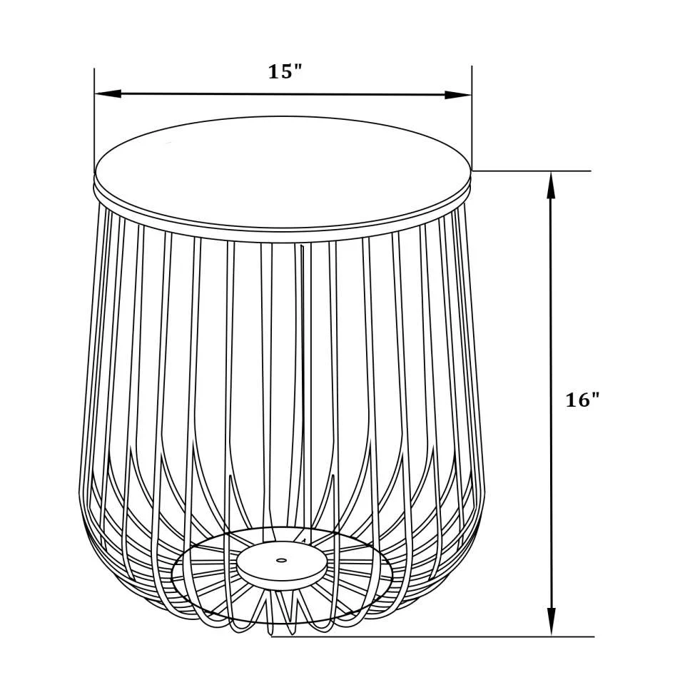 LeisureMod Runswick Modern Wood Top End Table With Metal Base - Image 5