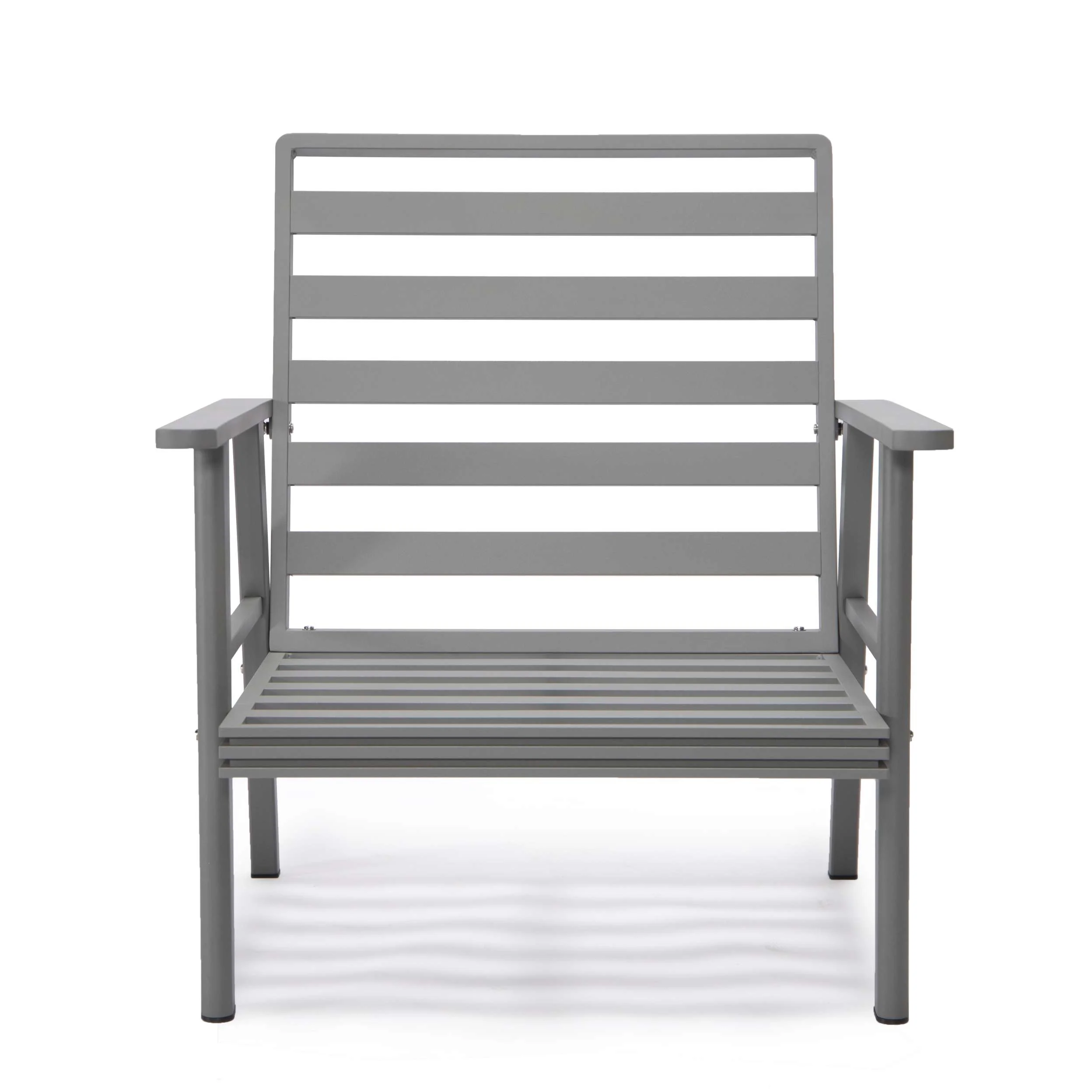 LeisureMod Walbrooke Modern 3-Piece Outdoor Patio Set with Grey Aluminum Frame - Image 12