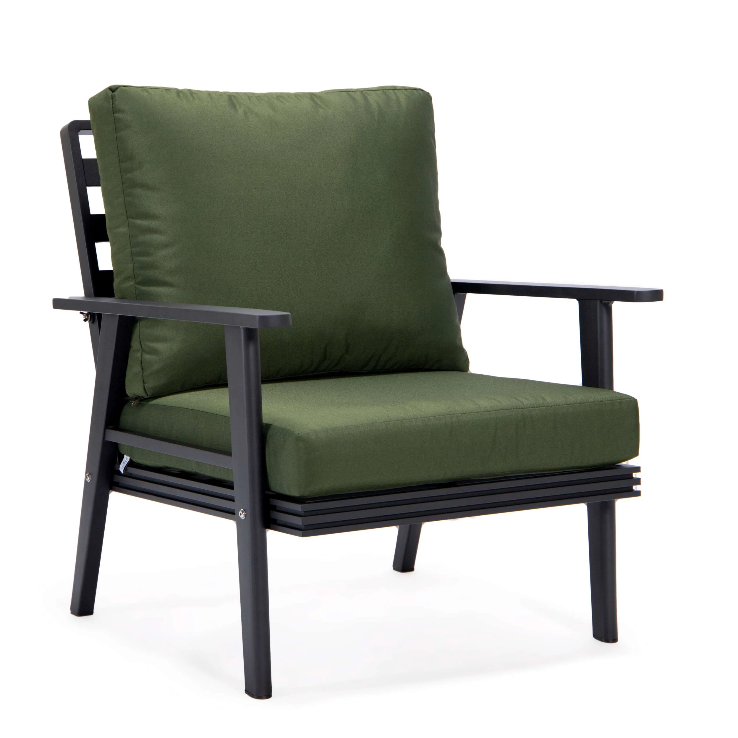 LeisureMod Walbrooke Modern Black Patio Conversation With Square Fire Pit & Tank Holder - Image 29
