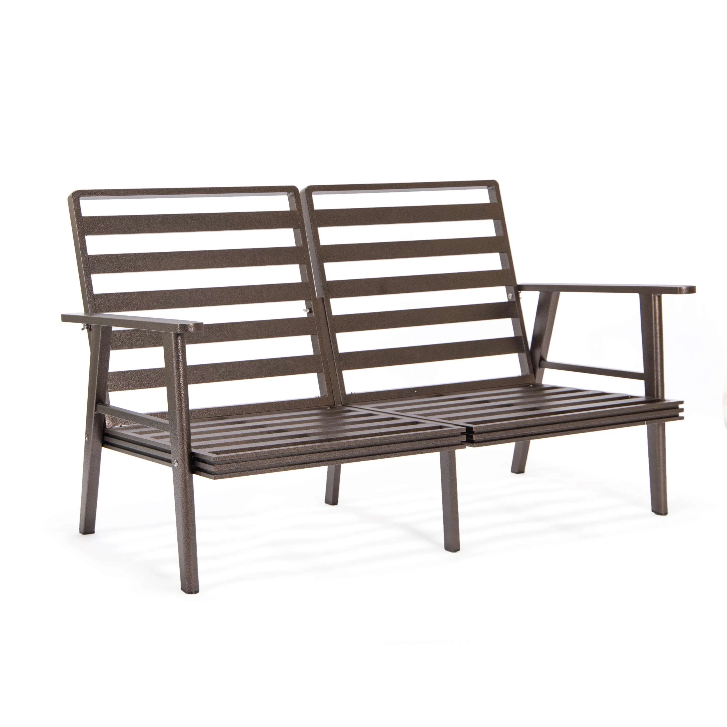 LeisureMod Walbrooke Modern Brown Patio Conversation With Round Fire Pit & Tank Holder - Image 73
