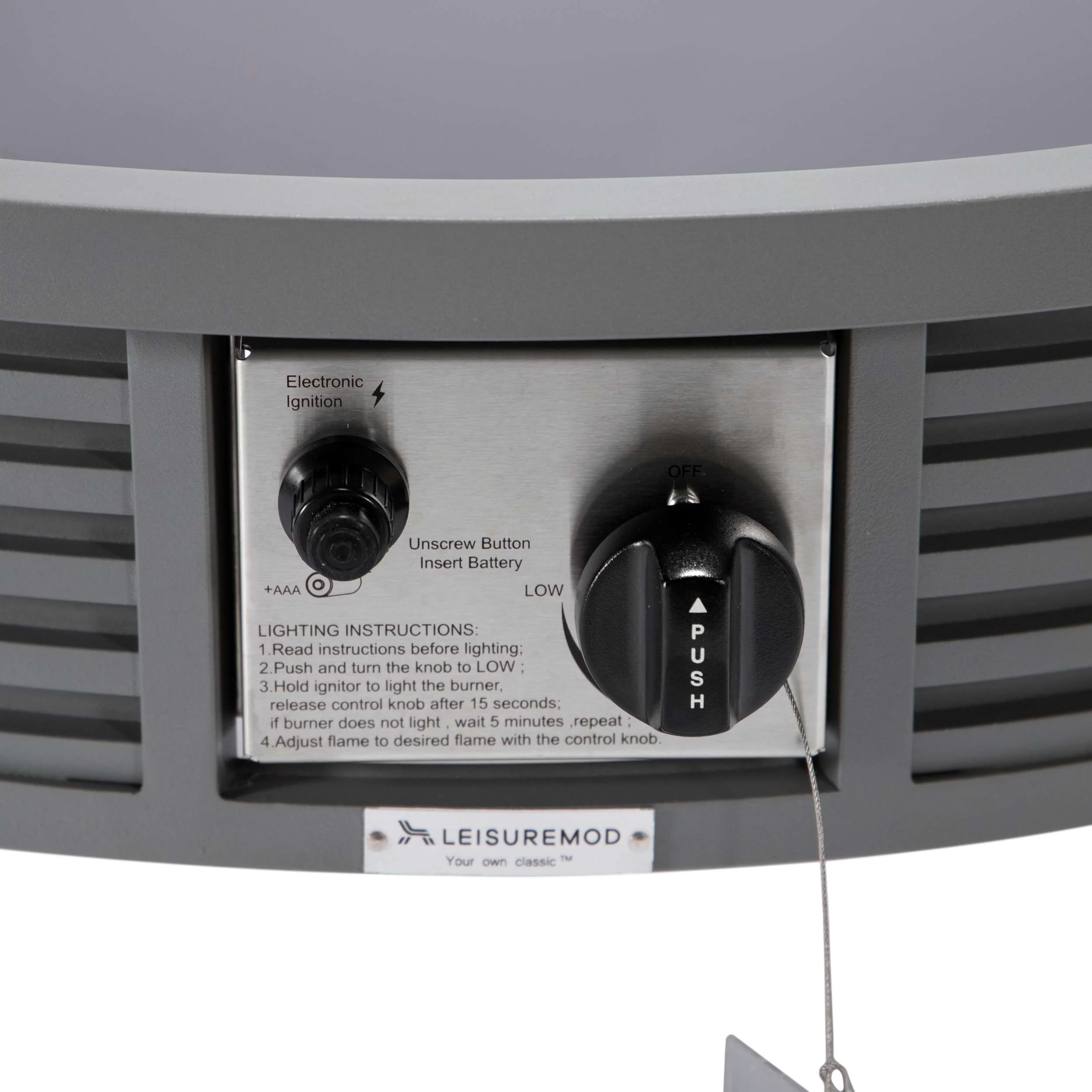 LeisureMod Walbrooke Modern Grey Patio Conversation With Round Fire Pit & Tank Holder - Image 102