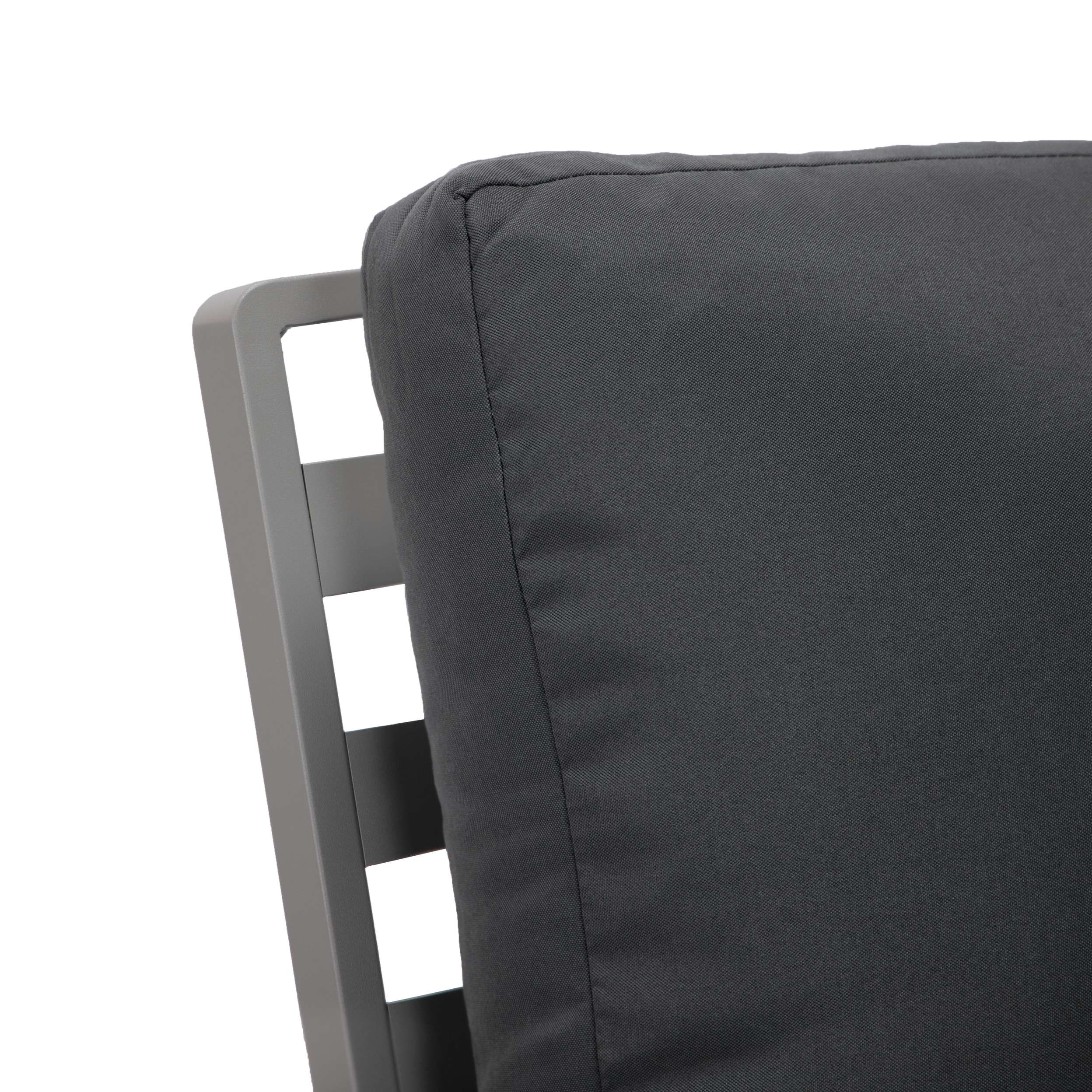 LeisureMod Walbrooke Modern Grey Patio Conversation With Square Fire Pit & Tank Holder - Image 11