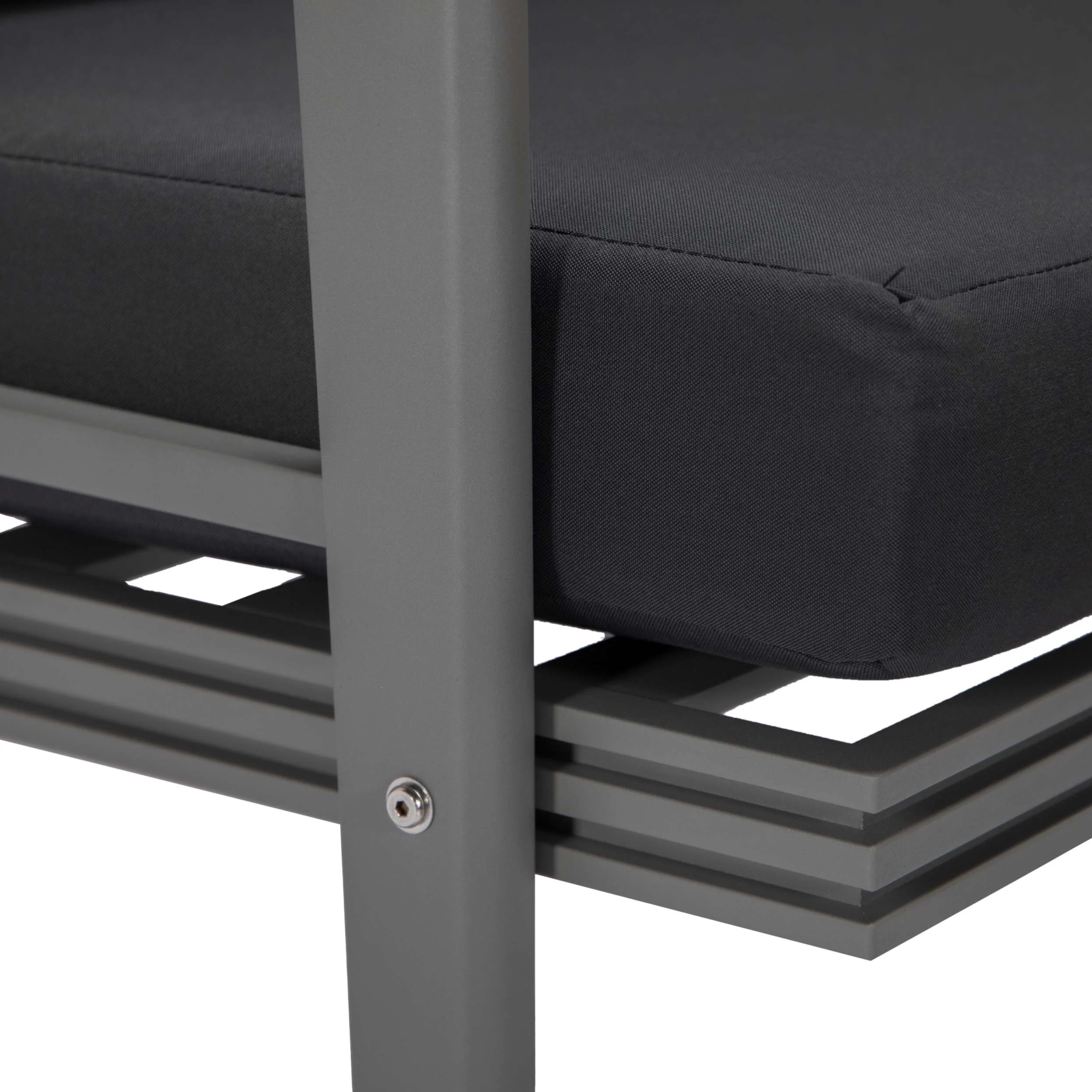 LeisureMod Walbrooke Modern Grey Patio Conversation With Square Fire Pit & Tank Holder - Image 12