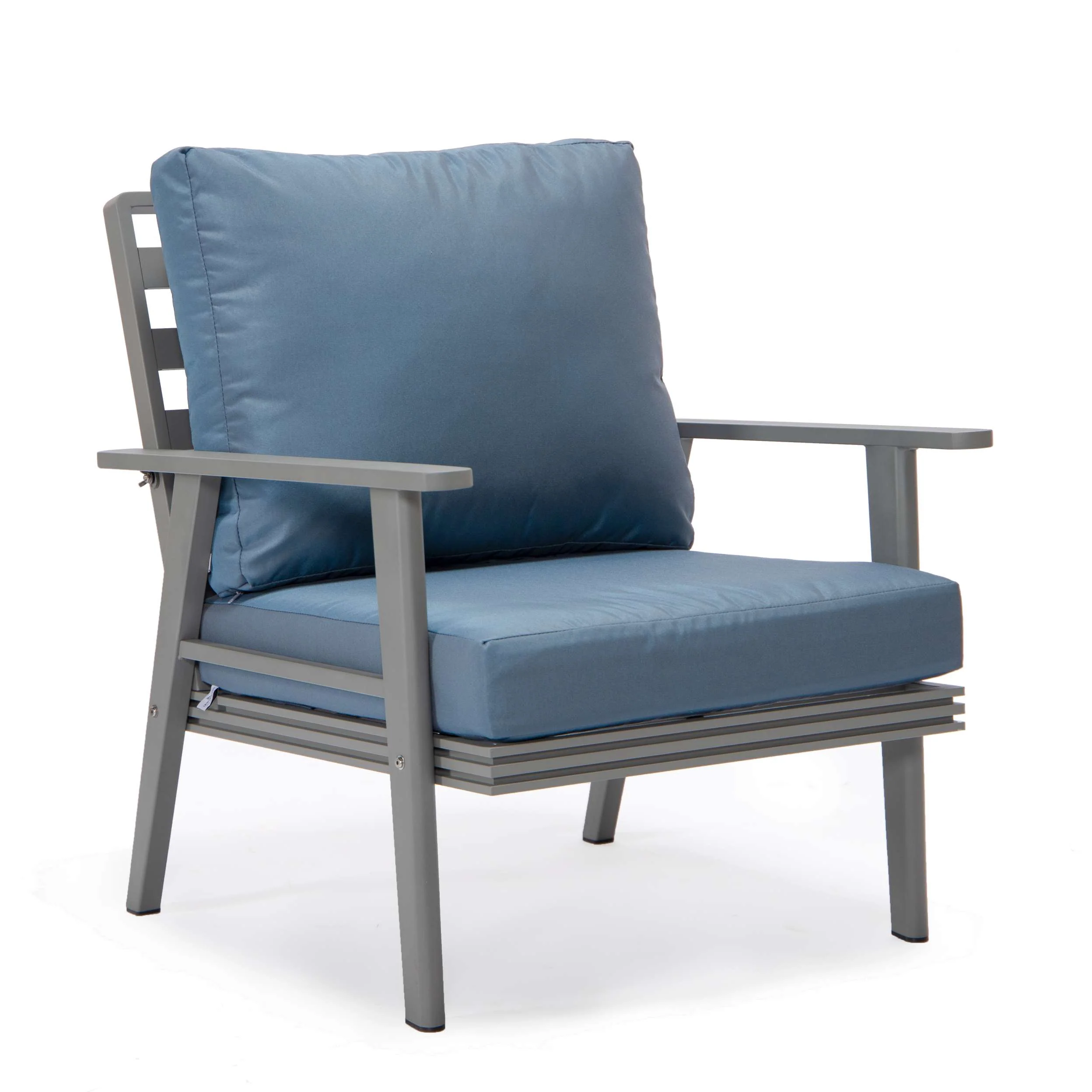 LeisureMod Walbrooke Modern Grey Patio Conversation With Square Fire Pit & Tank Holder - Image 25