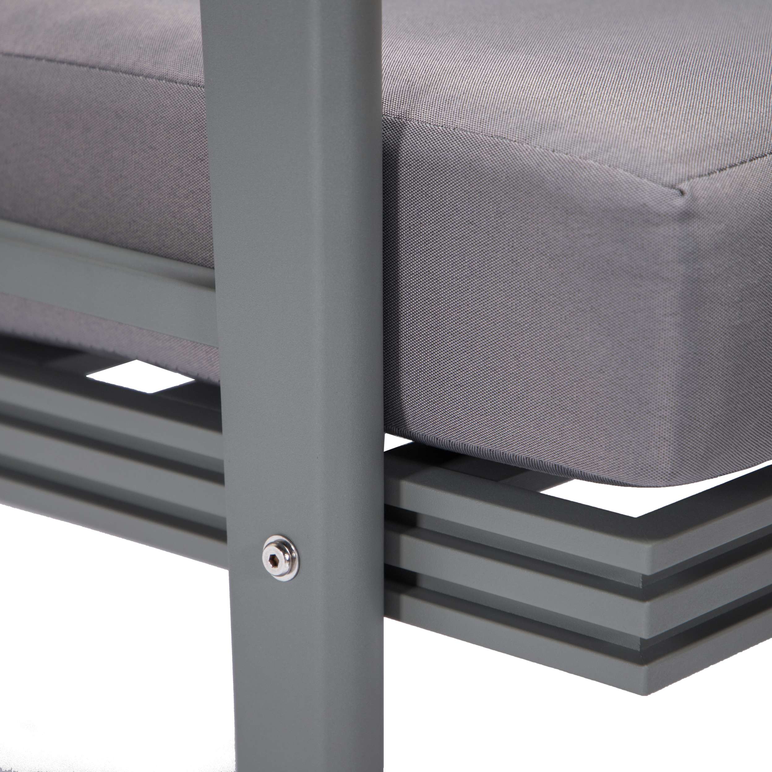 LeisureMod Walbrooke Modern Grey Patio Conversation With Square Fire Pit & Tank Holder - Image 57