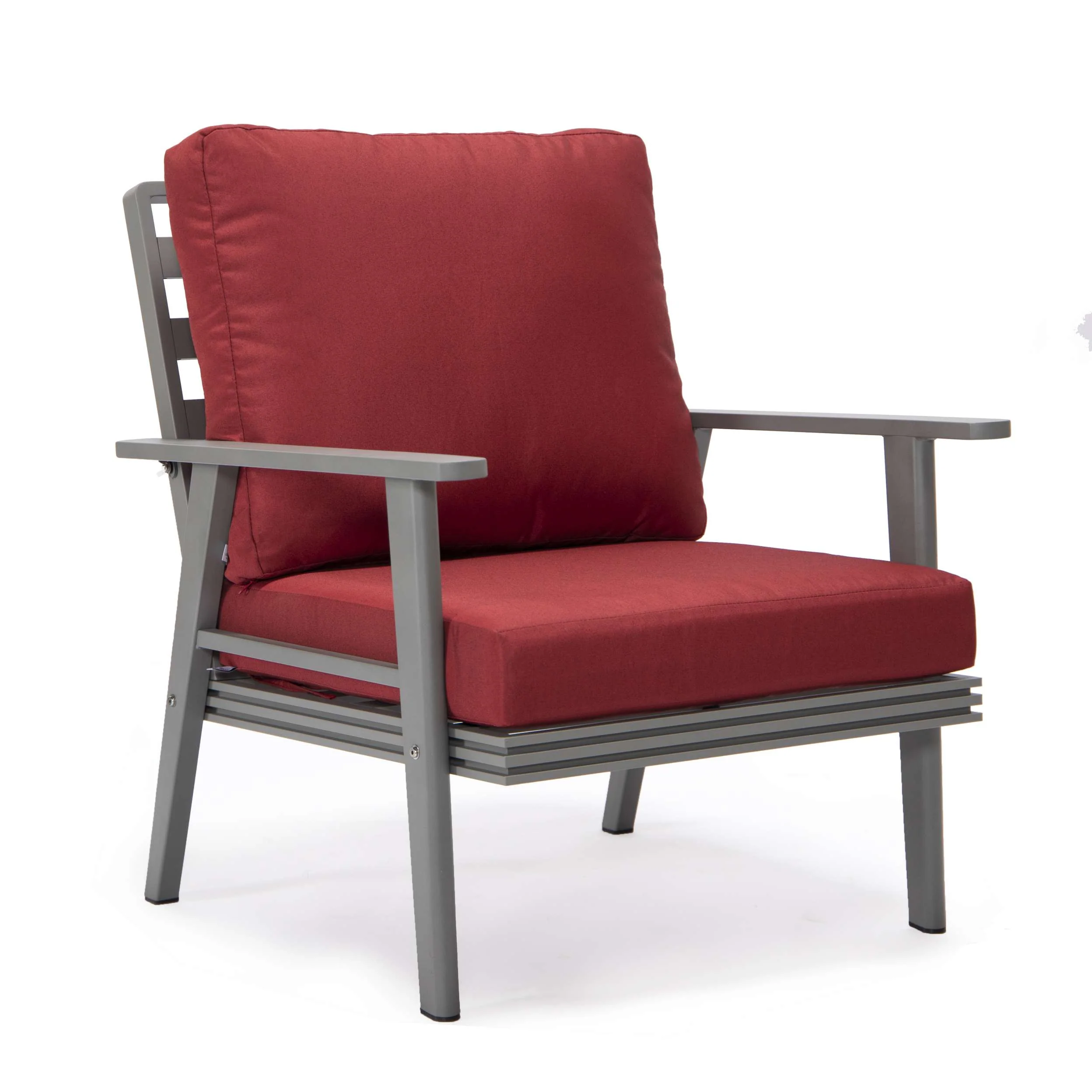 LeisureMod Walbrooke Modern Grey Patio Conversation With Square Fire Pit & Tank Holder - Image 66