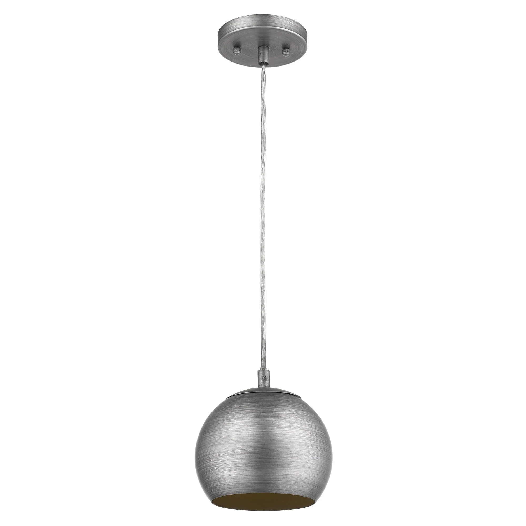Light Gray and Gold Hanging Dome Light By Homeroots