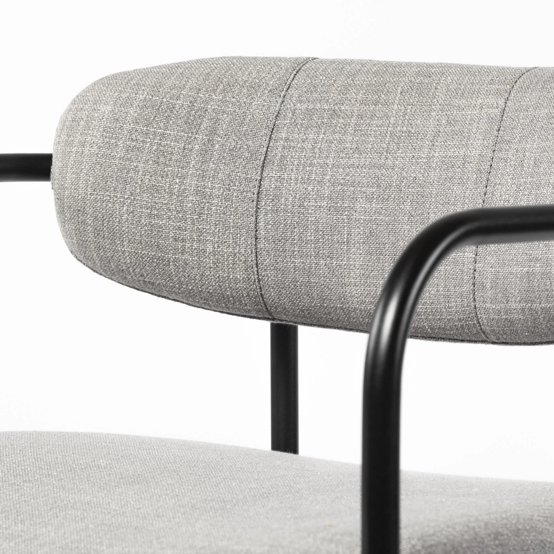 Light Gray Black Framed Bar Stool By Homeroots - Image 6
