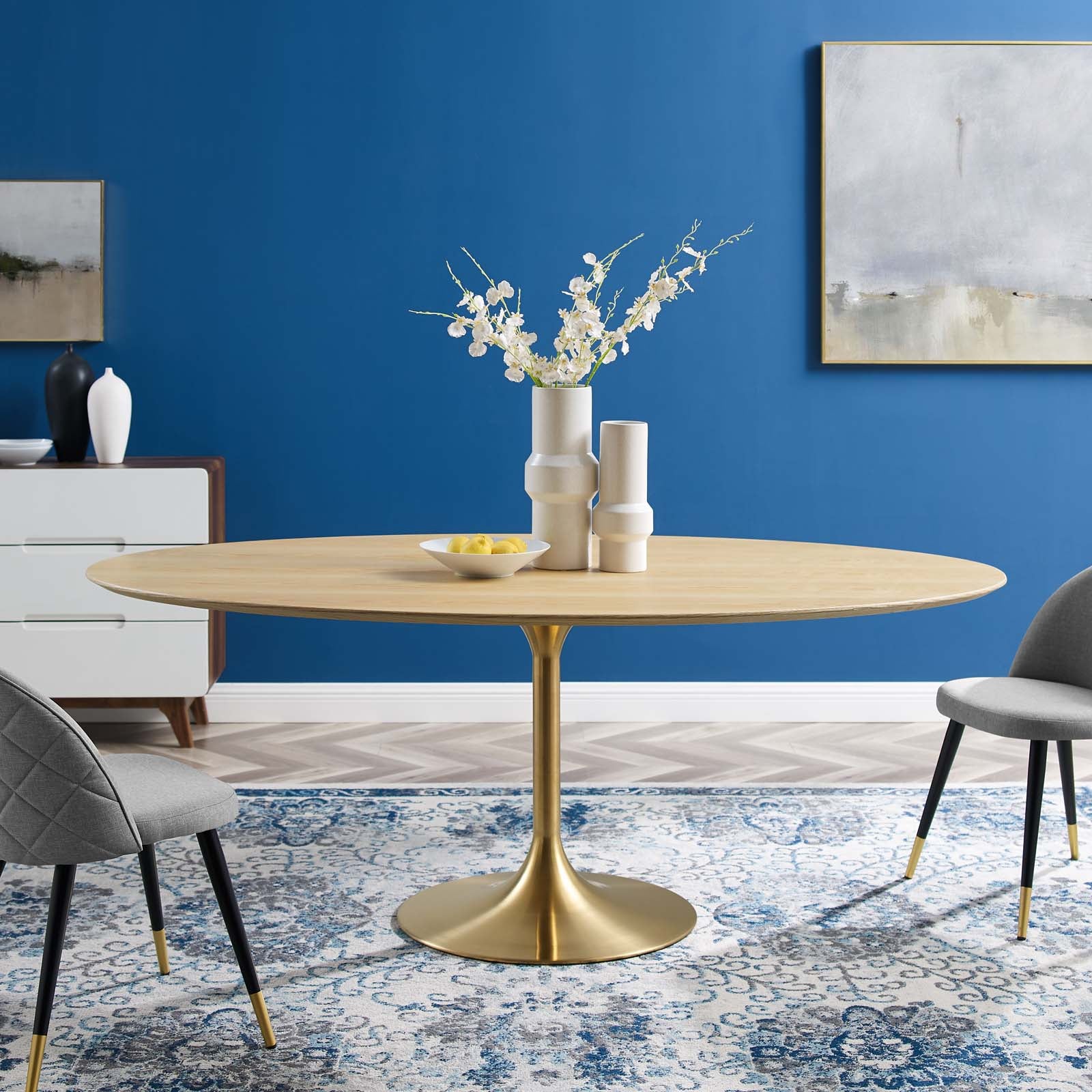 Lippa 78" Oval Wood Dining Table By Modway - EEI-5527