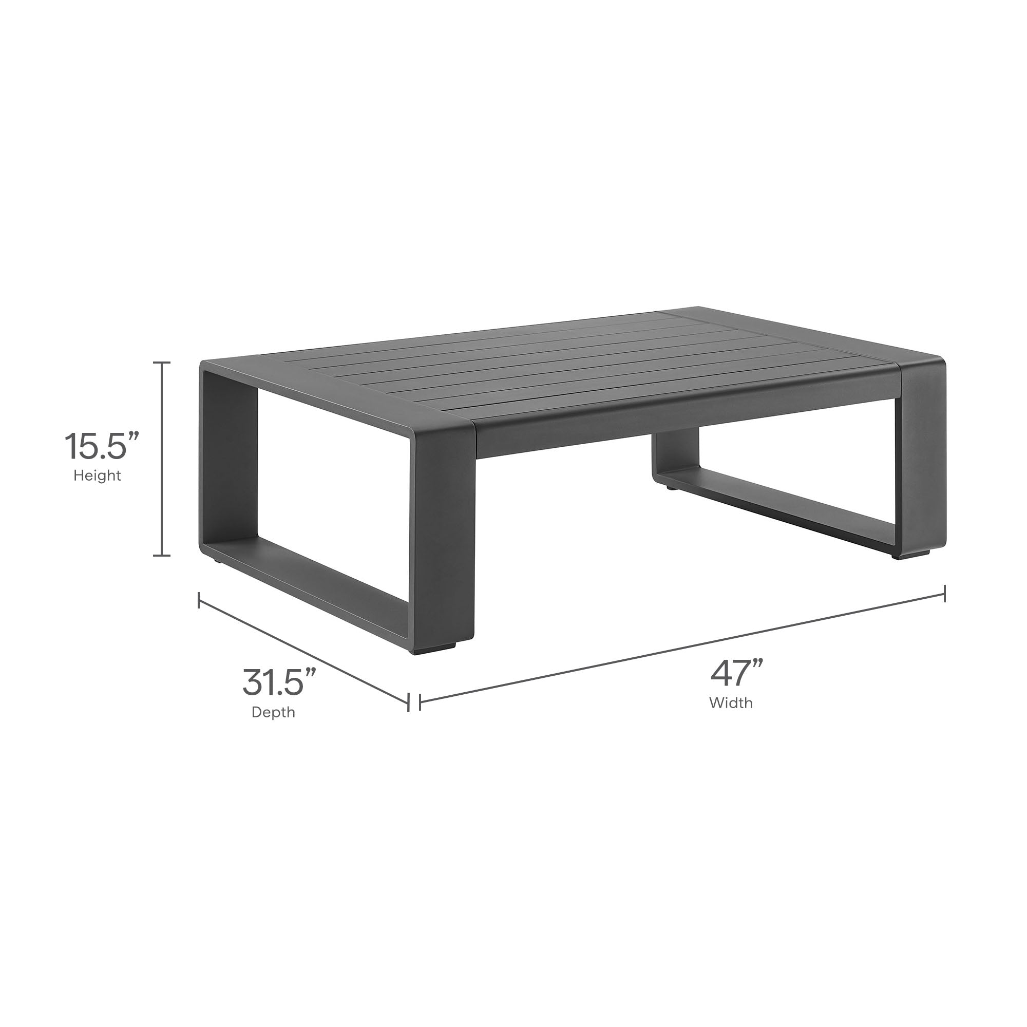 Lirienne Outdoor Patio Aluminum Coffee Table by Modway - Image 9