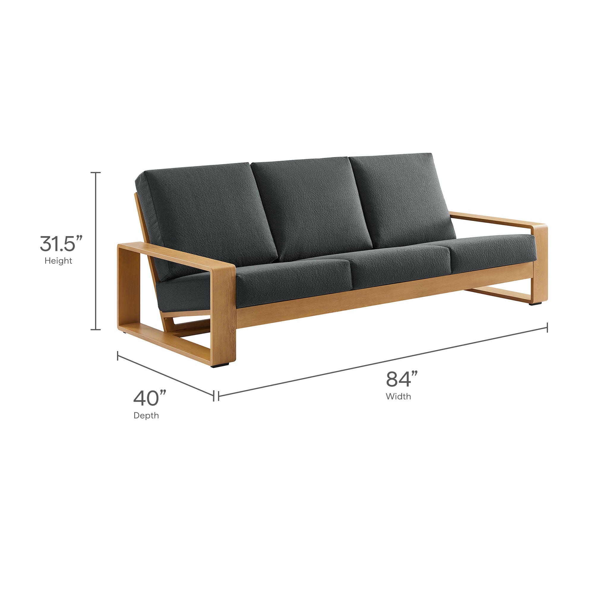 Lirienne Outdoor Patio Aluminum Faux Wood Sofa by Modway - Image 9