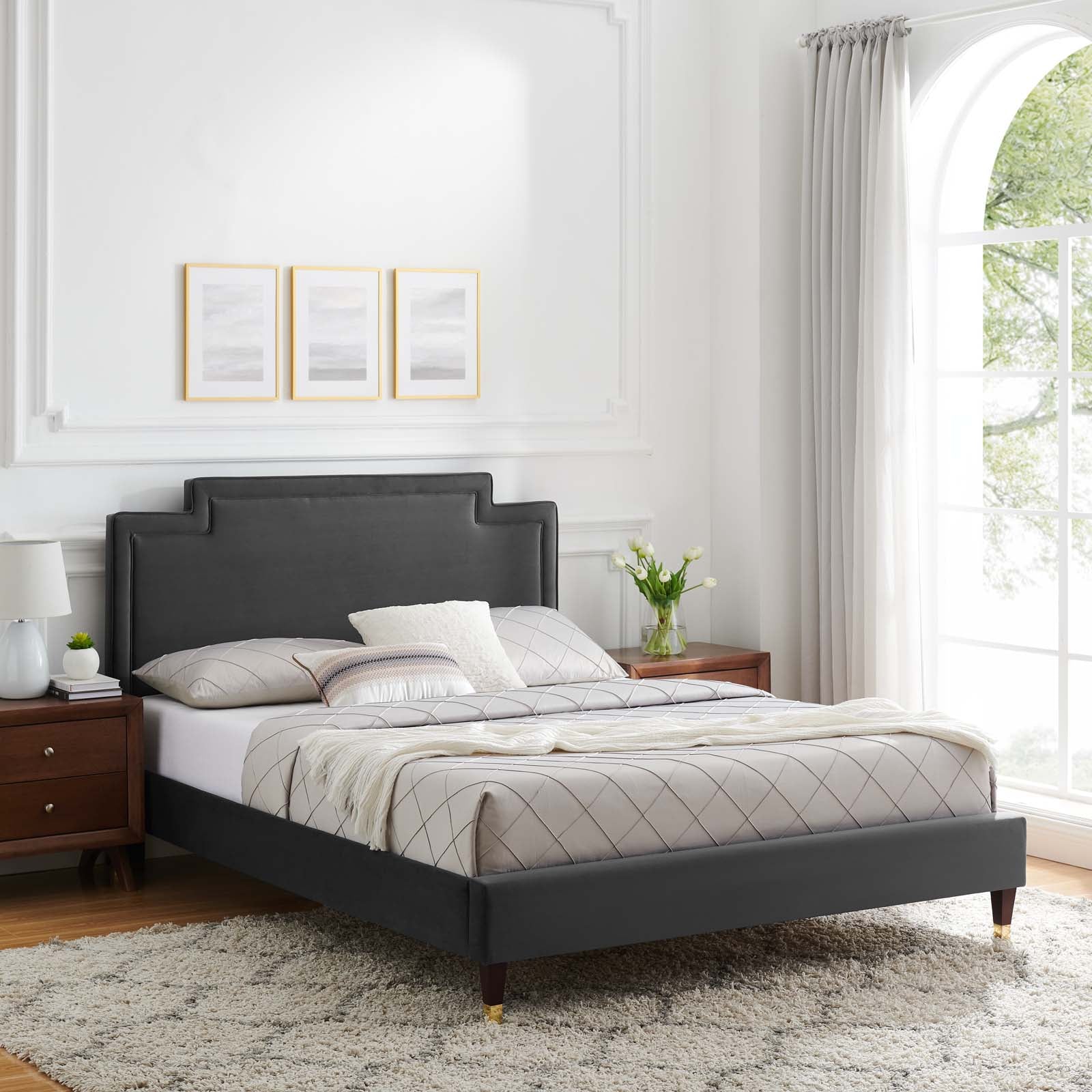 Liva Performance Velvet Queen Bed By Modway - MOD-6826