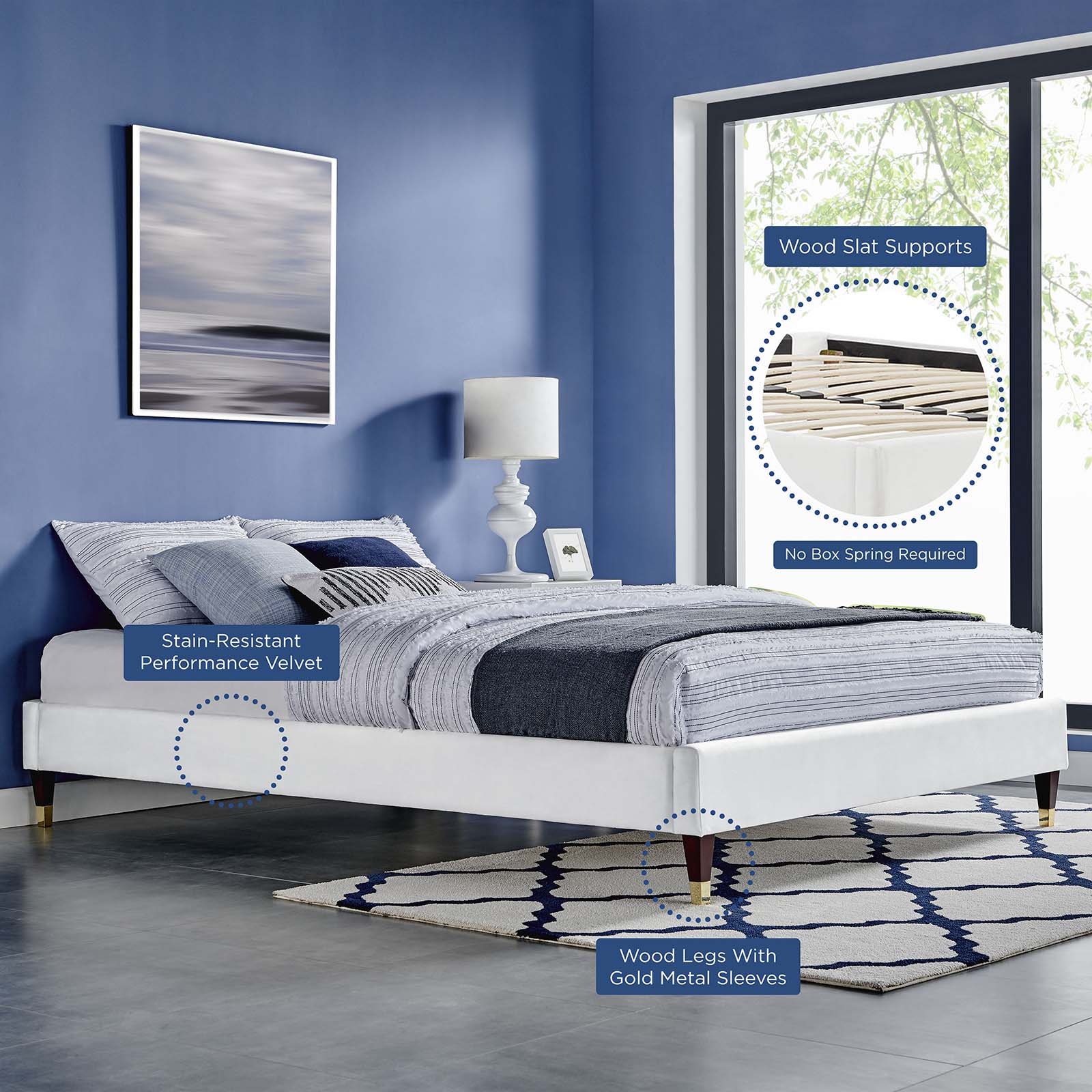 Liva Performance Velvet Queen Bed By Modway - MOD-6826 - Image 37
