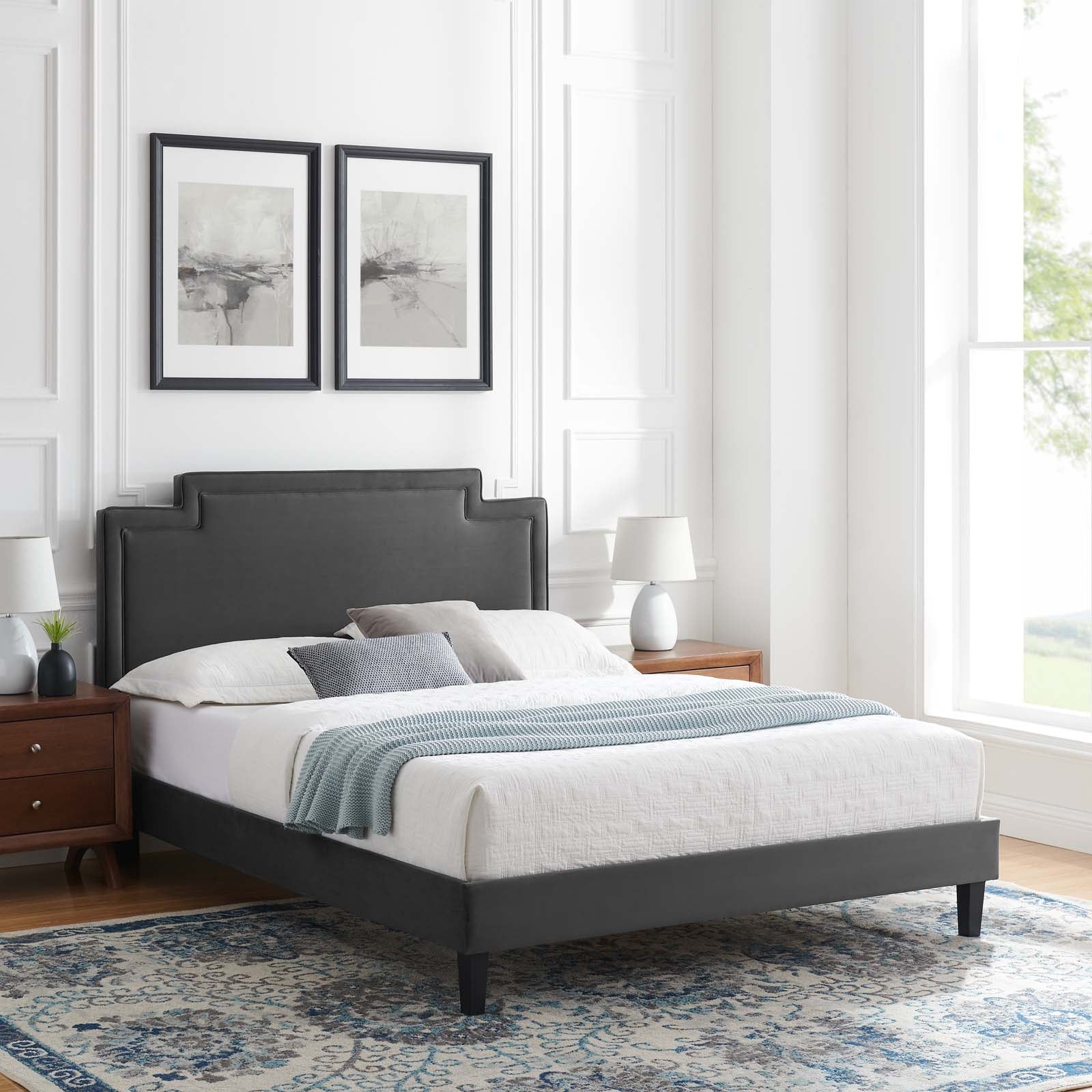 Liva Performance Velvet Queen Bed By Modway - MOD-6831