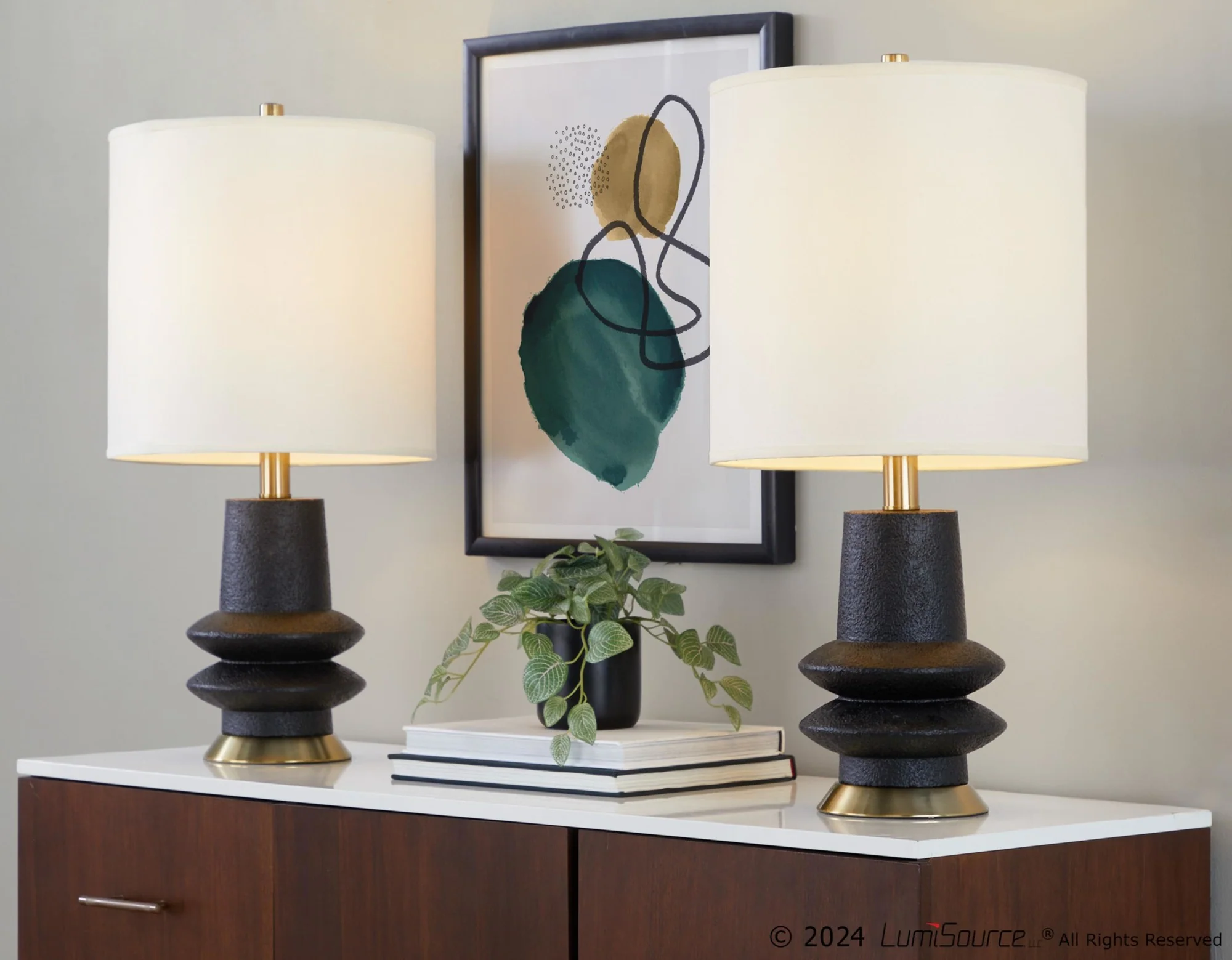 Lloyd 26" Polyresin Table Lamp - Set of 2 By LumiSource - GPT26-LLOYD BKW2