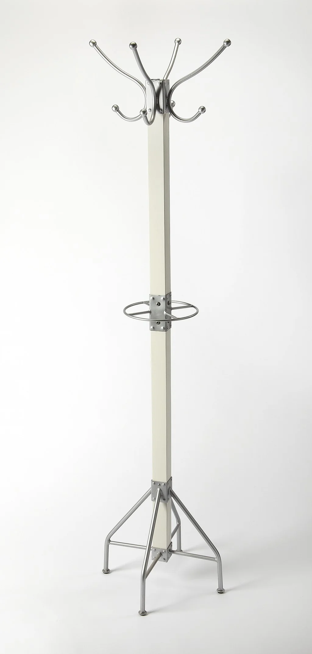 Logan Square White & Silver Coat Rack Tree By Homeroots