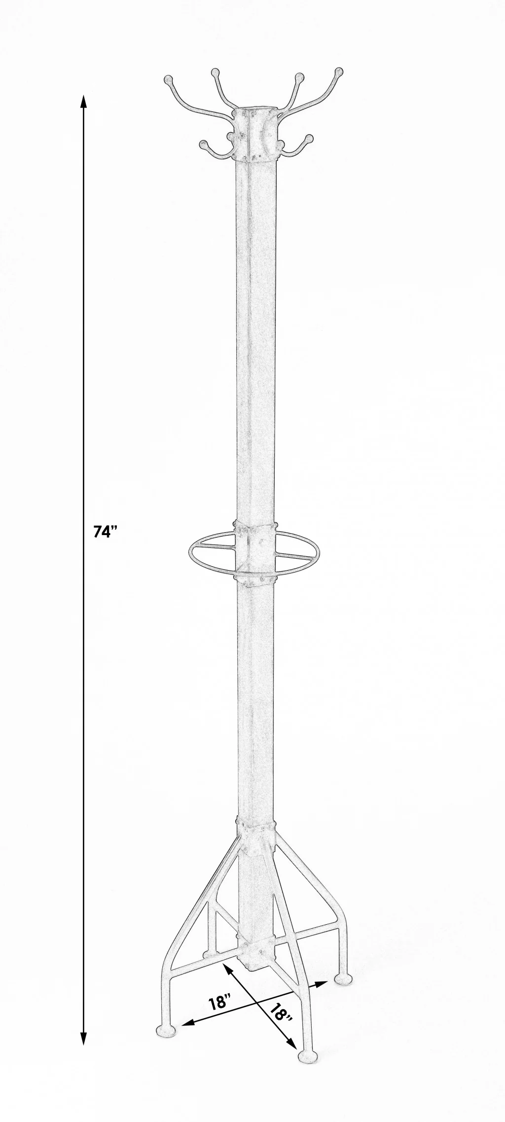 Logan Square White & Silver Coat Rack Tree By Homeroots - Image 6