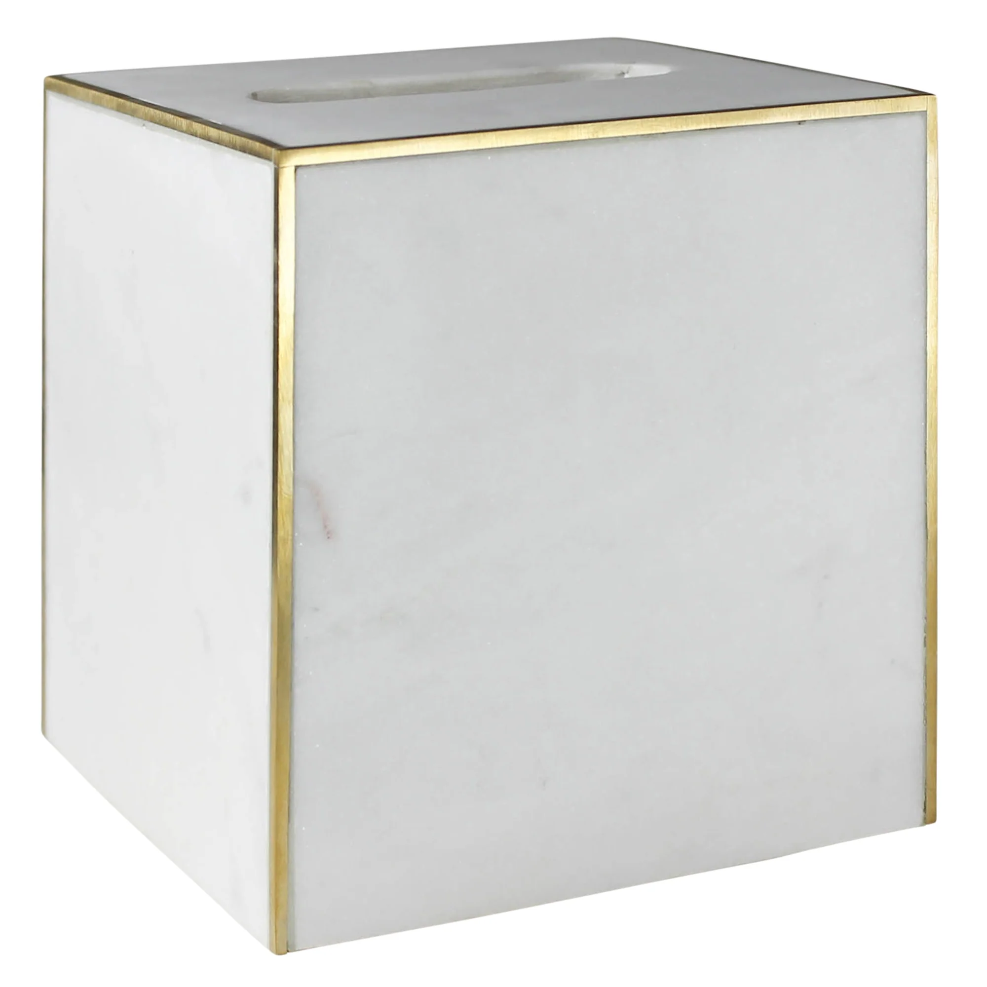 Loren Tissue Holder, Marble & Brass By HomArt