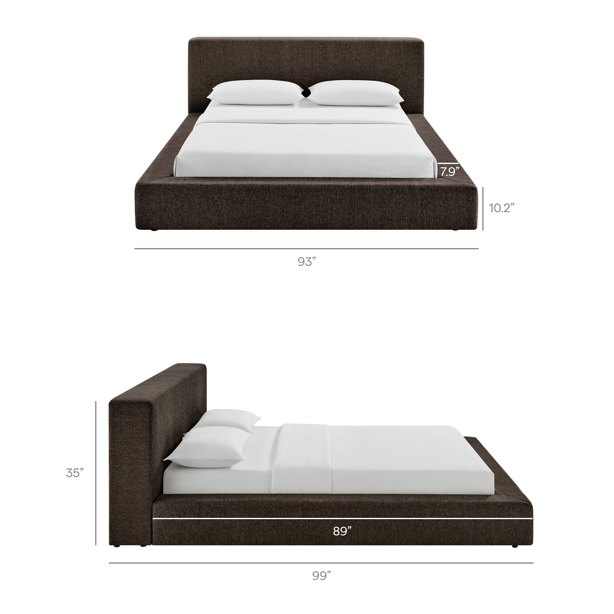 Luma Chenille Upholstered King Platform Bed Frame by Modway - Image 19