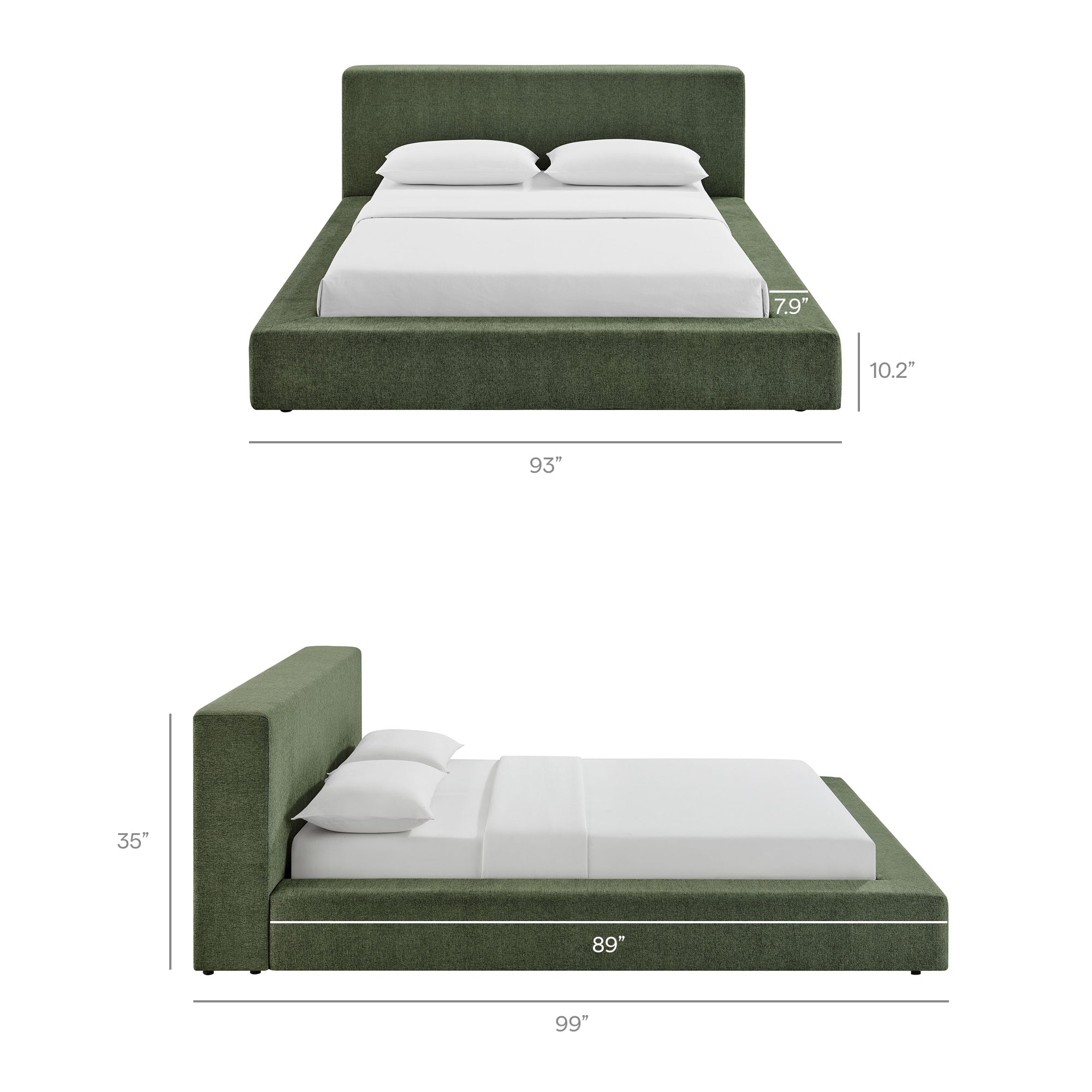 Luma Chenille Upholstered King Platform Bed Frame by Modway - Image 9