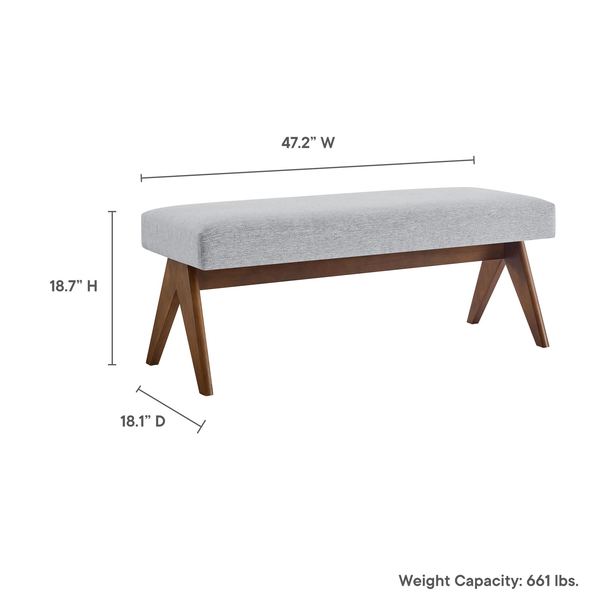 Lyra 47" Fabric Upholstered Bench by Modway - Image 36