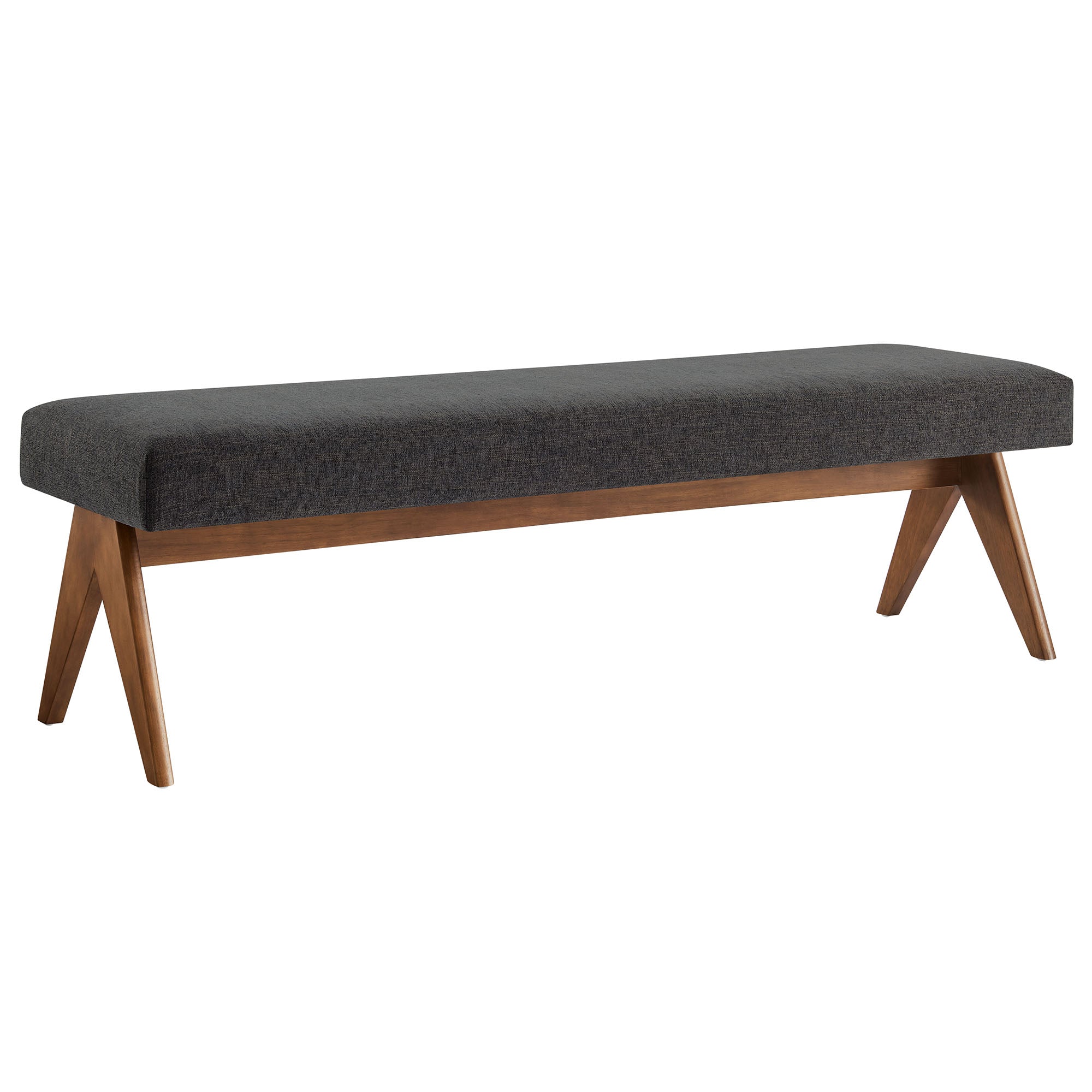 Lyra 63" Fabric Upholstered Bench by Modway - Image 2
