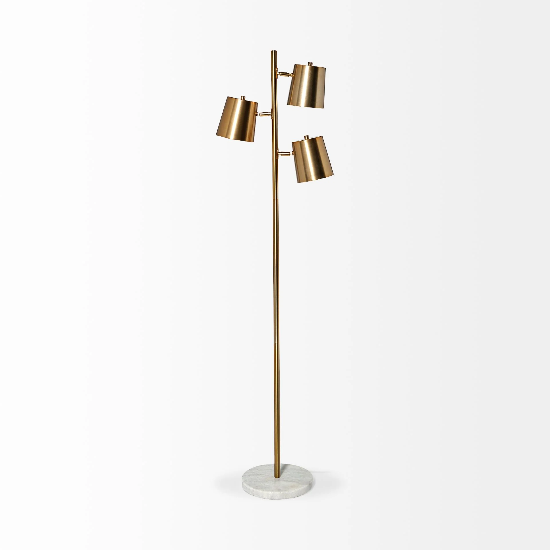 Marble Base Gold Floor Lamp By Homeroots - Image 4