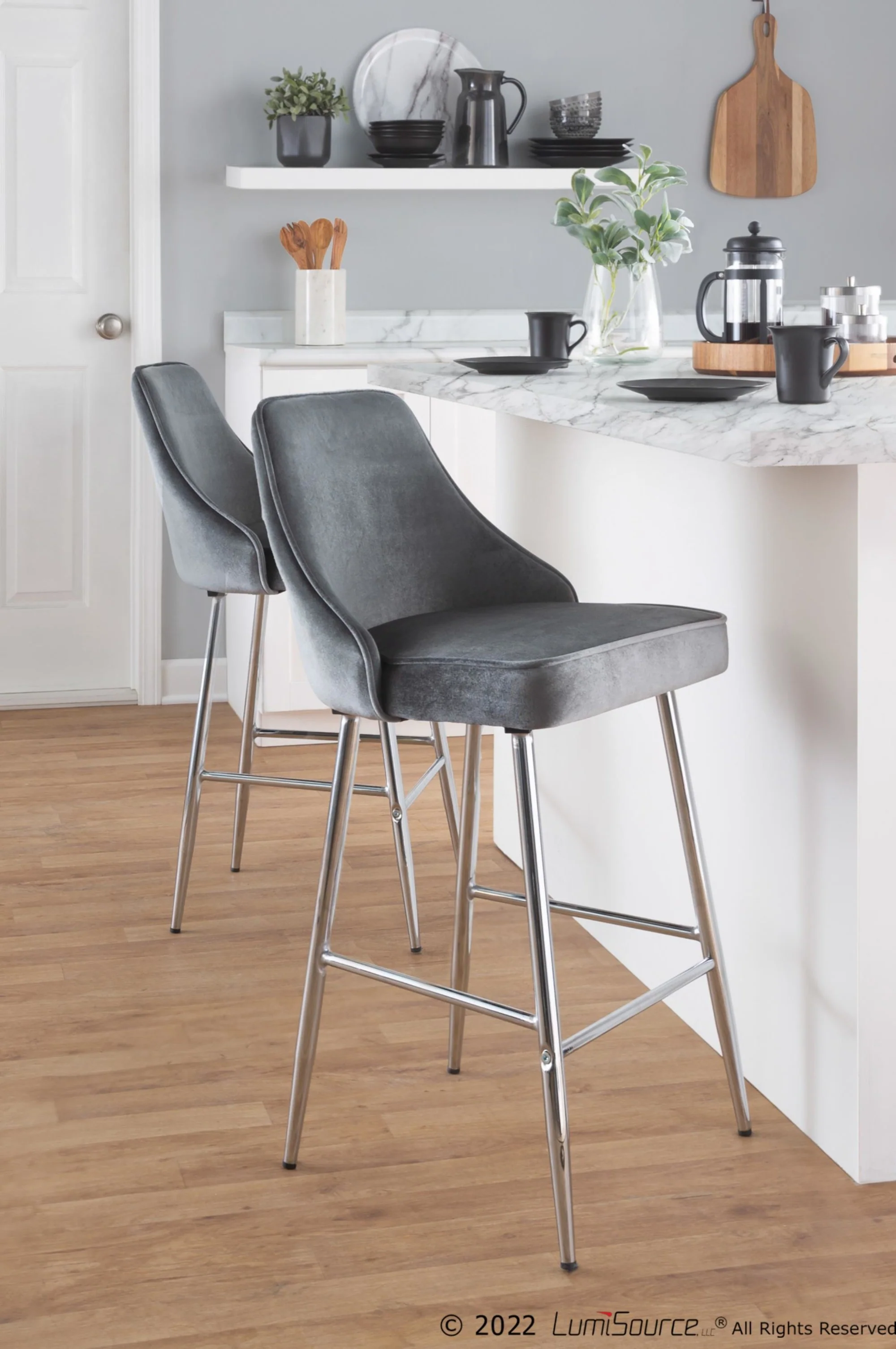 Marcel Counter Stool - Set of 2 By LumiSource - B25-MARCEL VBU2