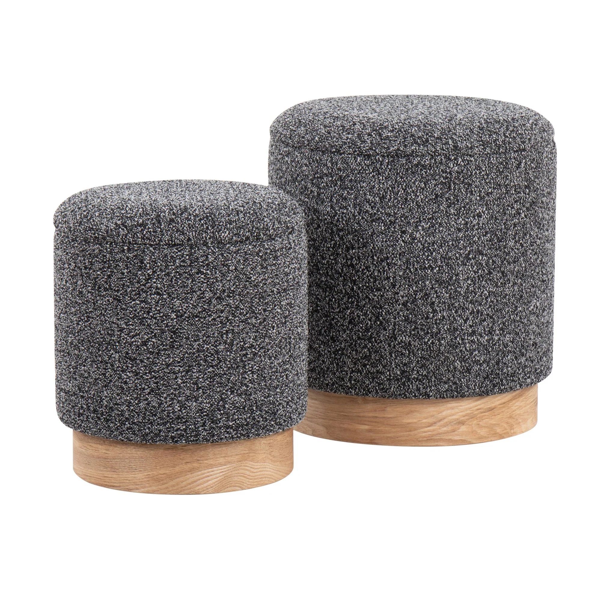 Marla Nesting Ottoman Set Black By LumiSource