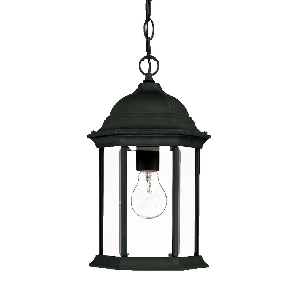 Matte Black Glass Lantern Hanging Light By Homeroots