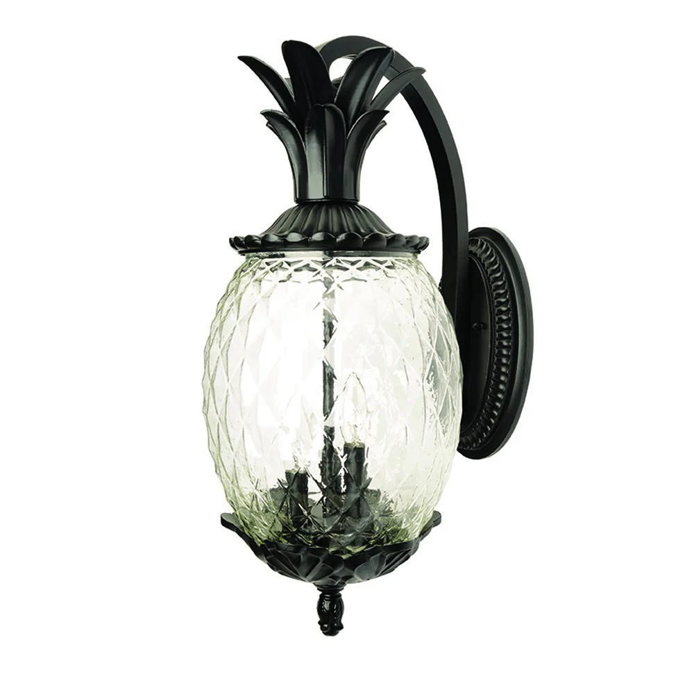 Matte Black Hanging Pineapple Wall Light By Homeroots
