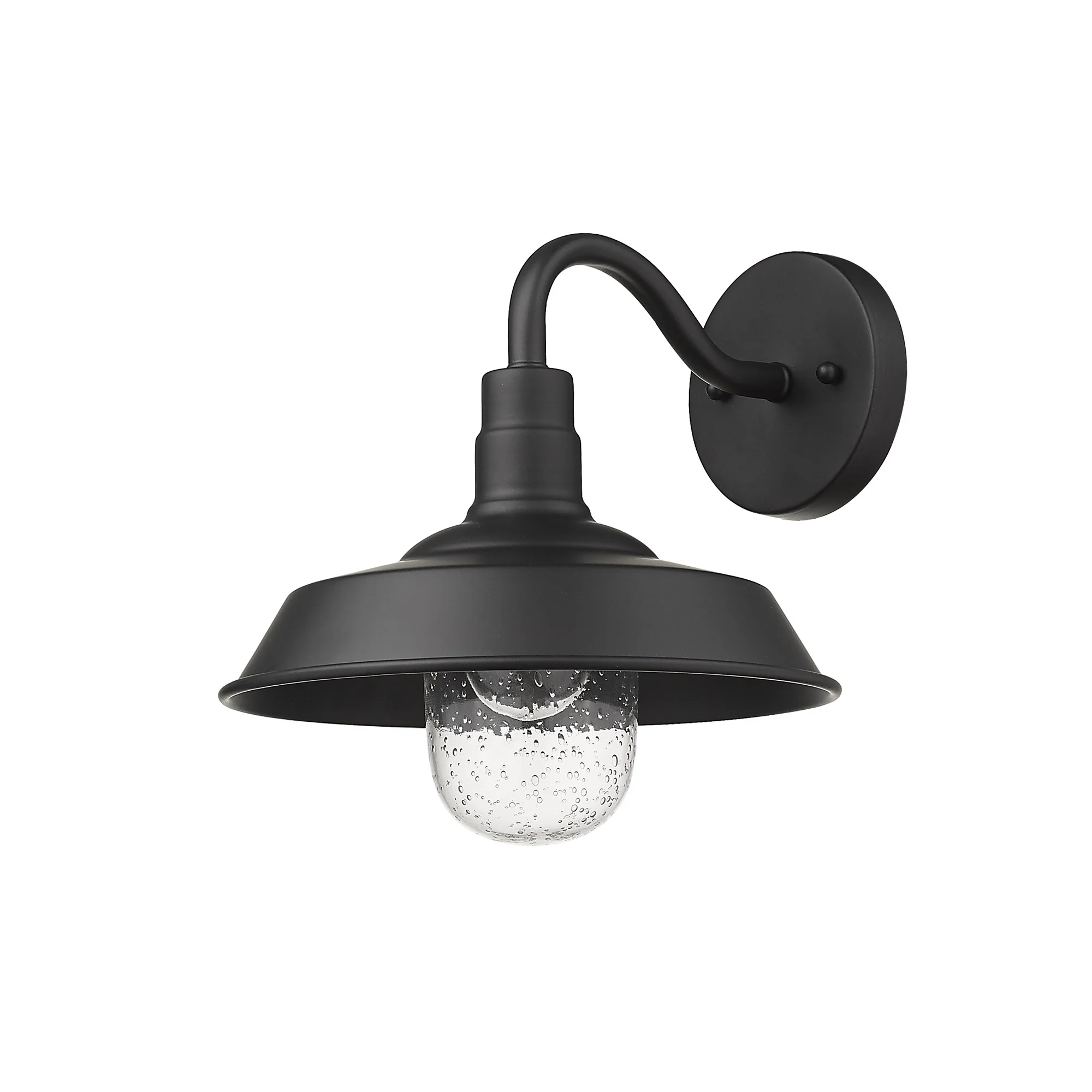 Matte Black Shallow Plate Shape Wall Light By Homeroots