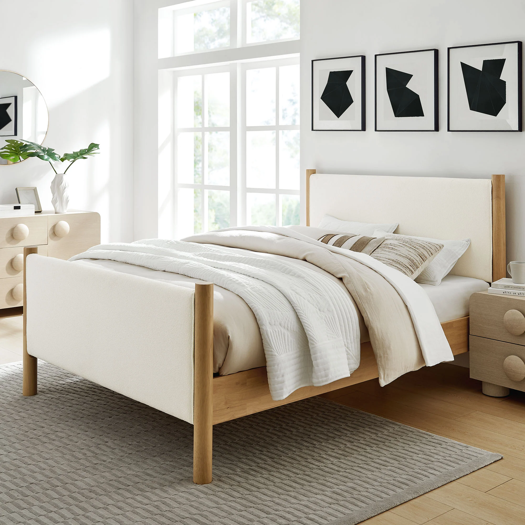 Maven King Size Boucle Upholstered Platform Bed by Modway