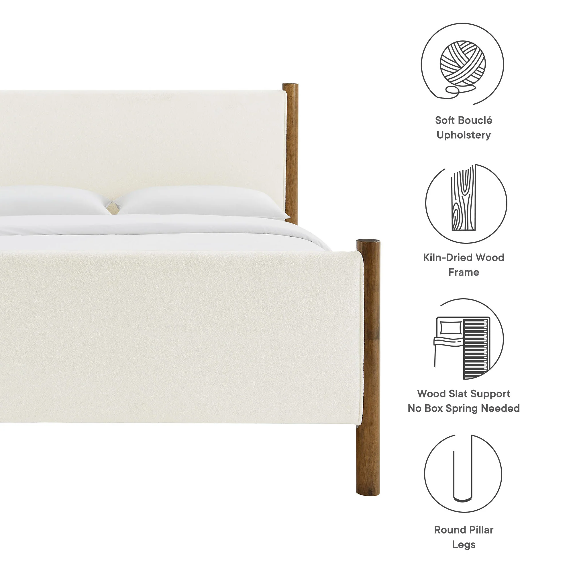 Maven King Size Boucle Upholstered Platform Bed by Modway - Image 17